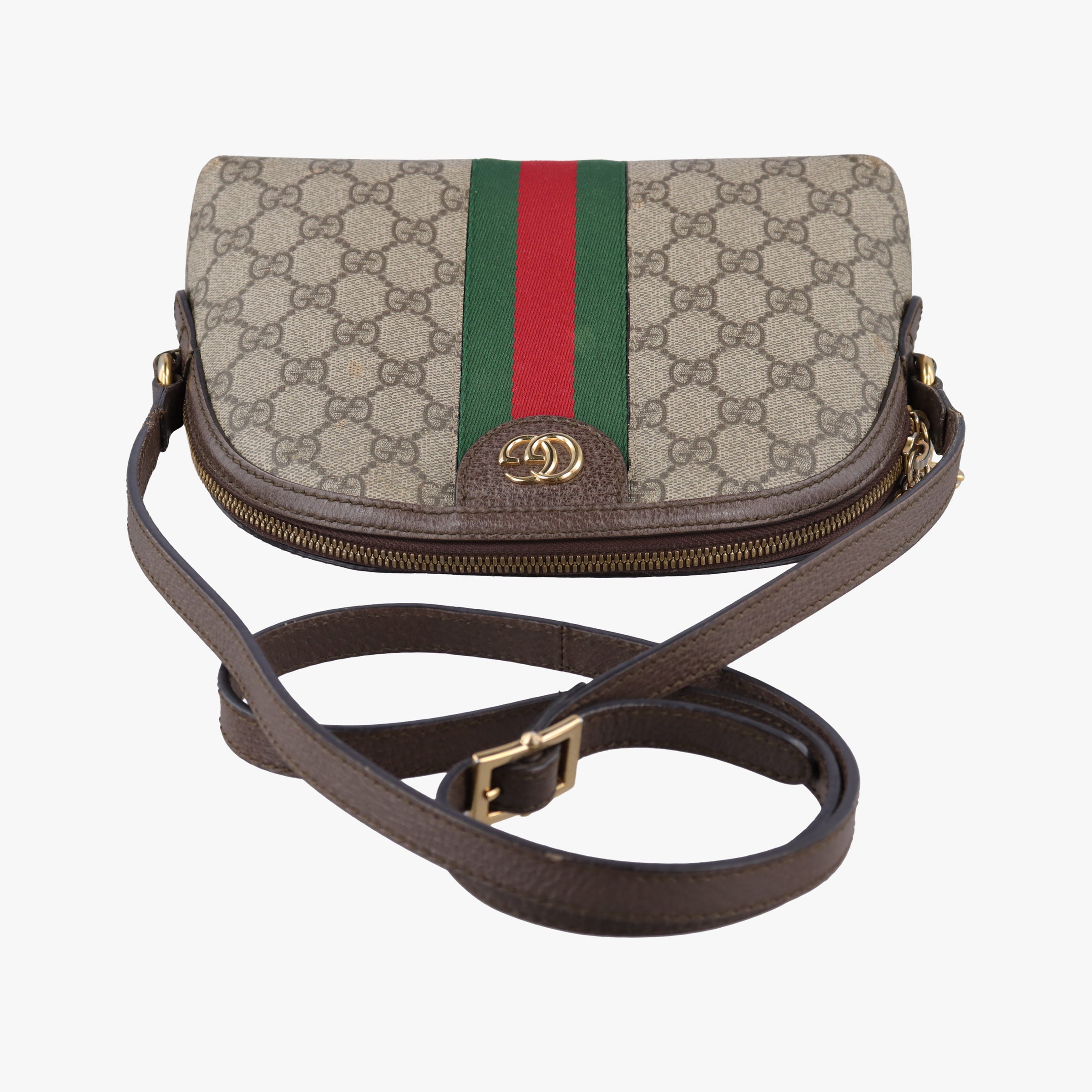 Ophidia brown×red×green PVC coated canvas×Leather 499621 E024005782オフィディア ブラウン×レッド×グリーン PVCコーティングキャンバス×レザー 499621 E024005782