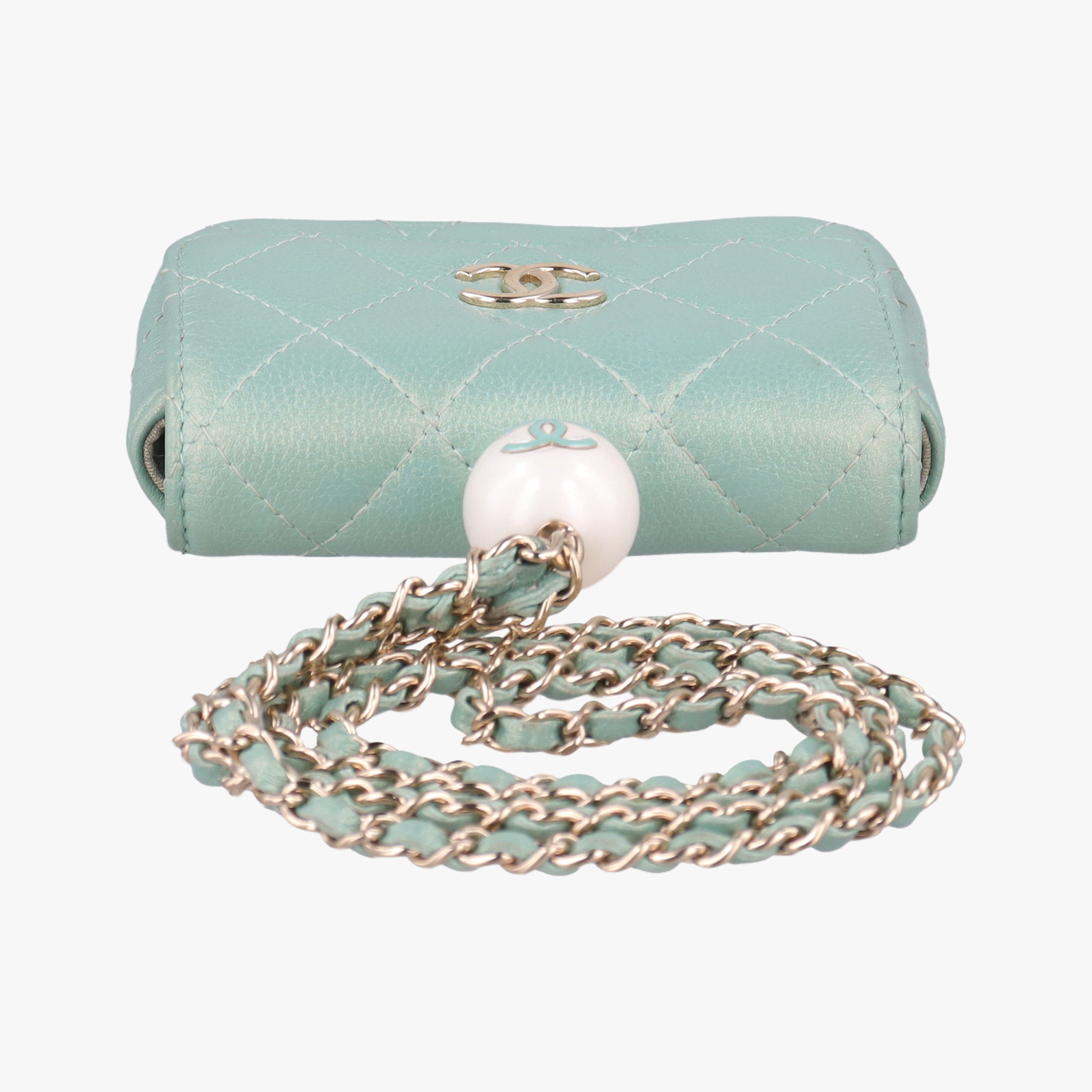 Mini Matelasse Pearl Coin Purse Green lambskin AP2119 31254080ミニマトラッセ パール コインパース グリーン ラムスキン AP2119 31254080