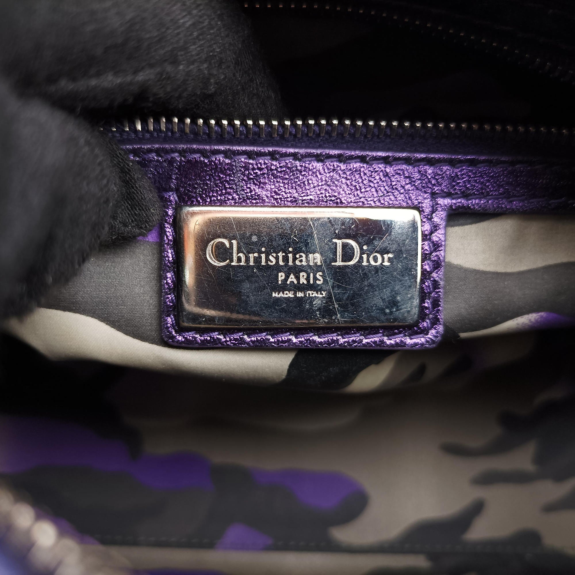 Lady Dior Purple×Orange×Brown Lambskin 15-BO-1121レディディオール パープル×オレンジ×ブラウン ラムスキン 15-BO-1121