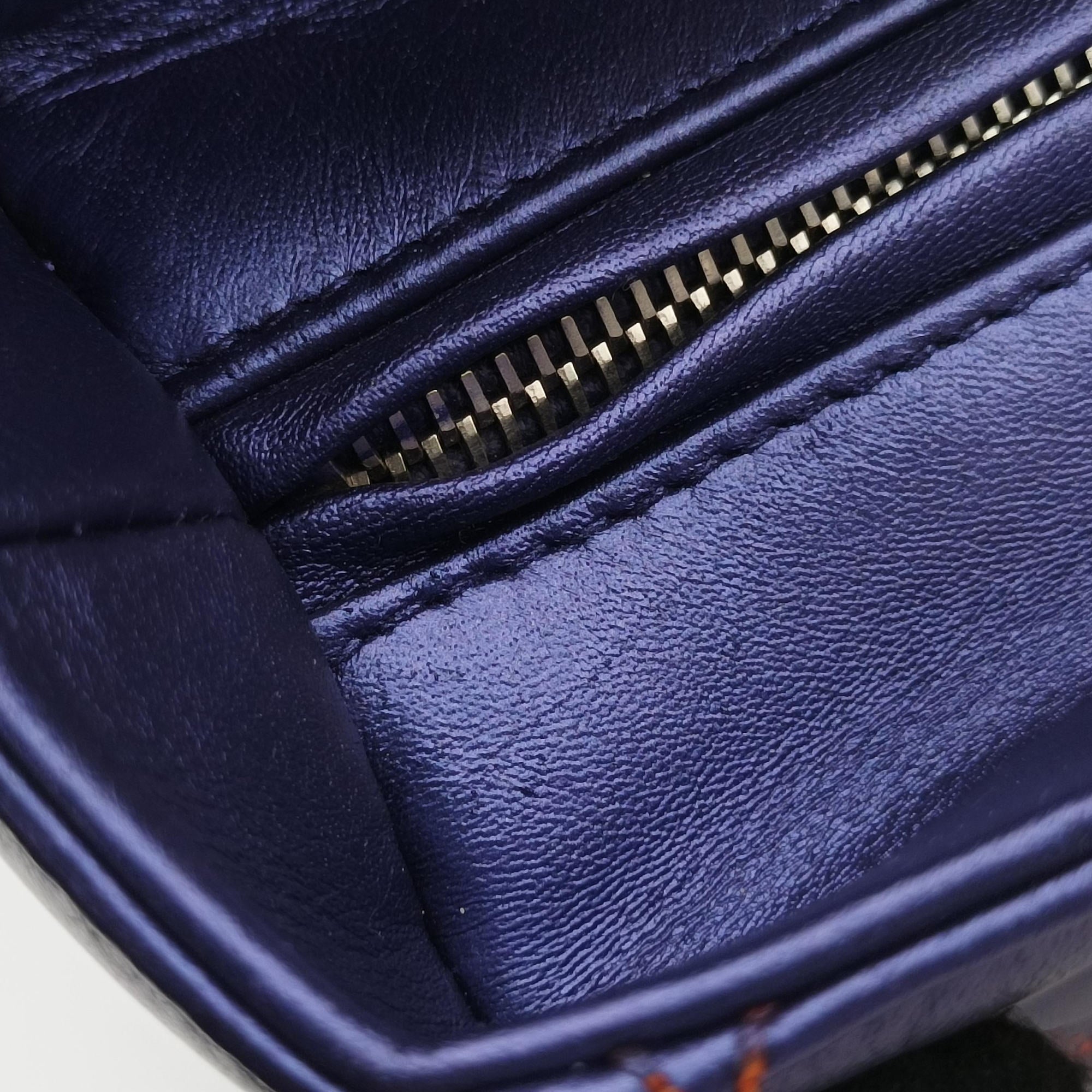 Lady Dior Purple×Orange×Brown Lambskin 15-BO-1121レディディオール パープル×オレンジ×ブラウン ラムスキン 15-BO-1121