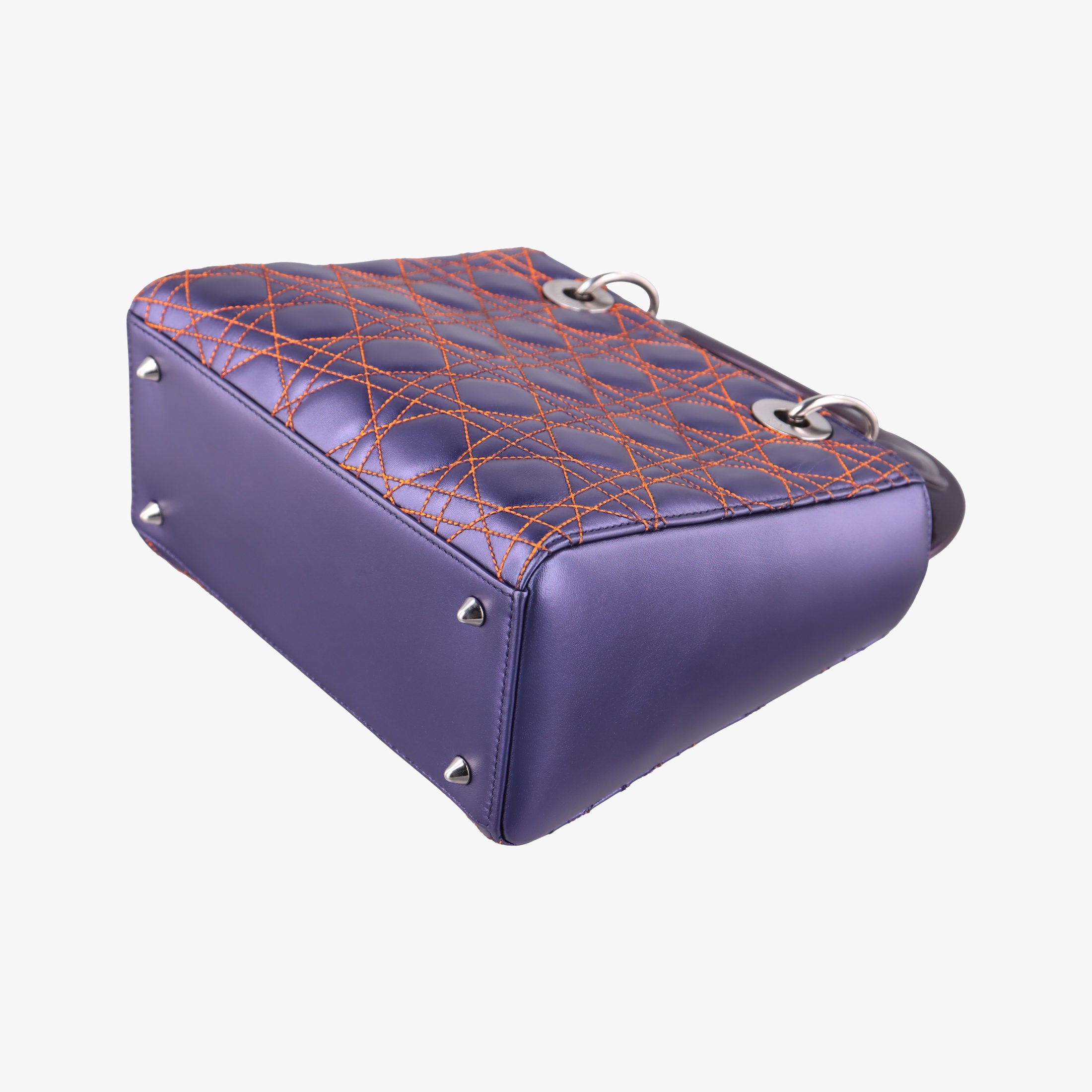 Lady Dior Purple×Orange×Brown Lambskin 15-BO-1121レディディオール パープル×オレンジ×ブラウン ラムスキン 15-BO-1121