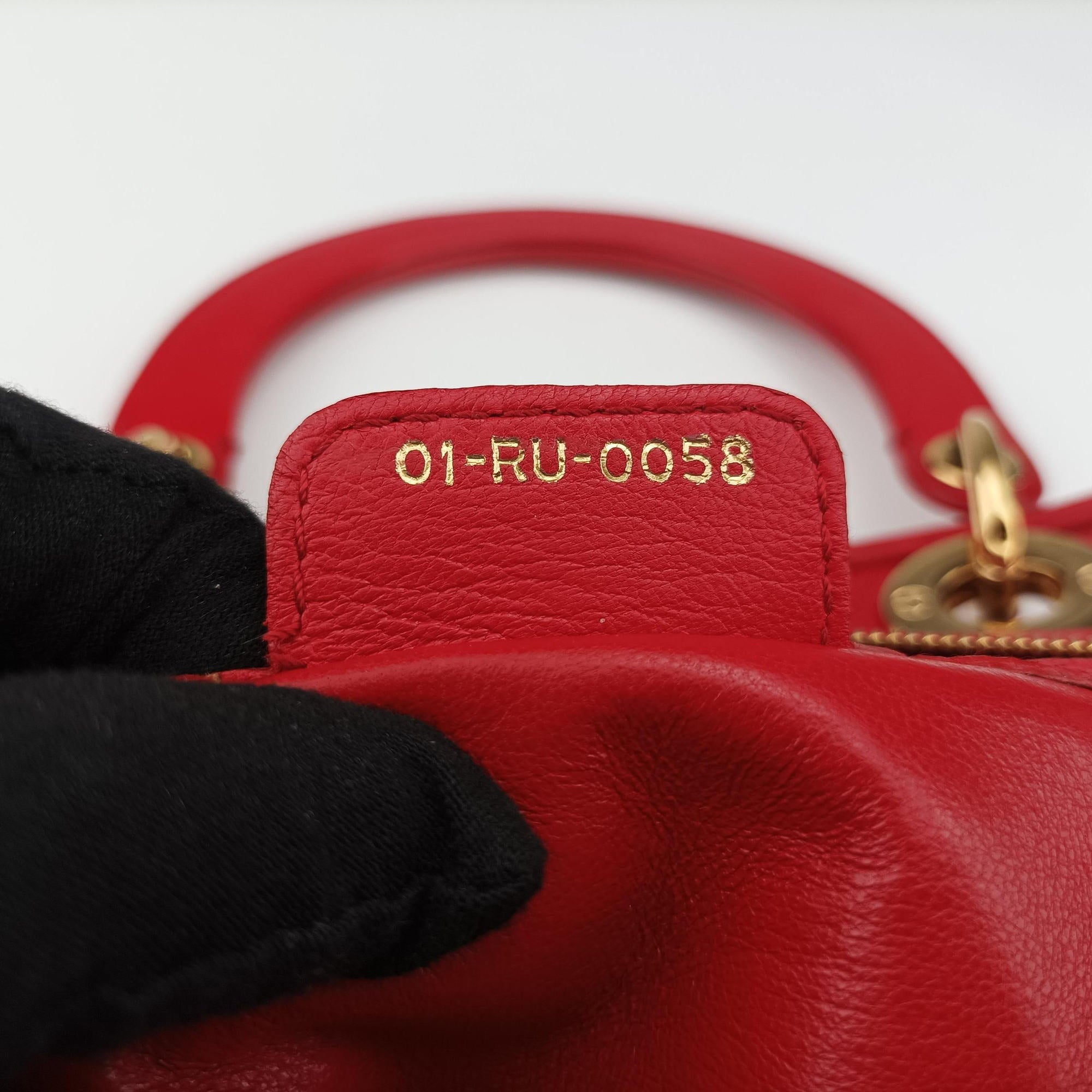 Soft Lady Dior Red lambskin 01-RU-0058ソフト レディディオール レッド ラムスキン 01-RU-0058