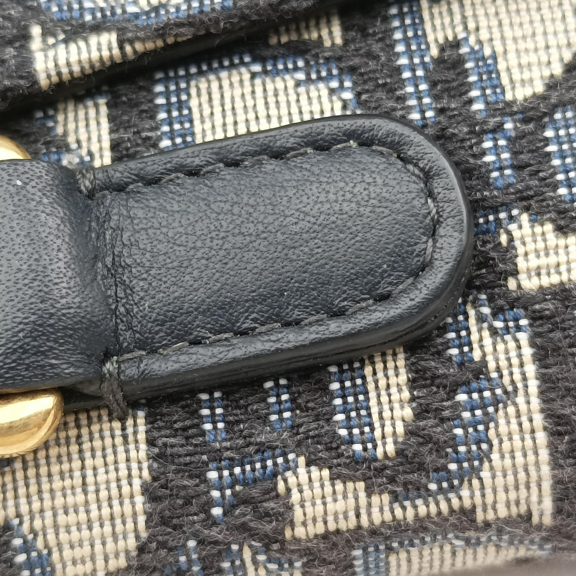 Saddle Navy Jacquard×Leather 50-MA-0149サドル ネイビー ジャガード×レザー 50-MA-0149
