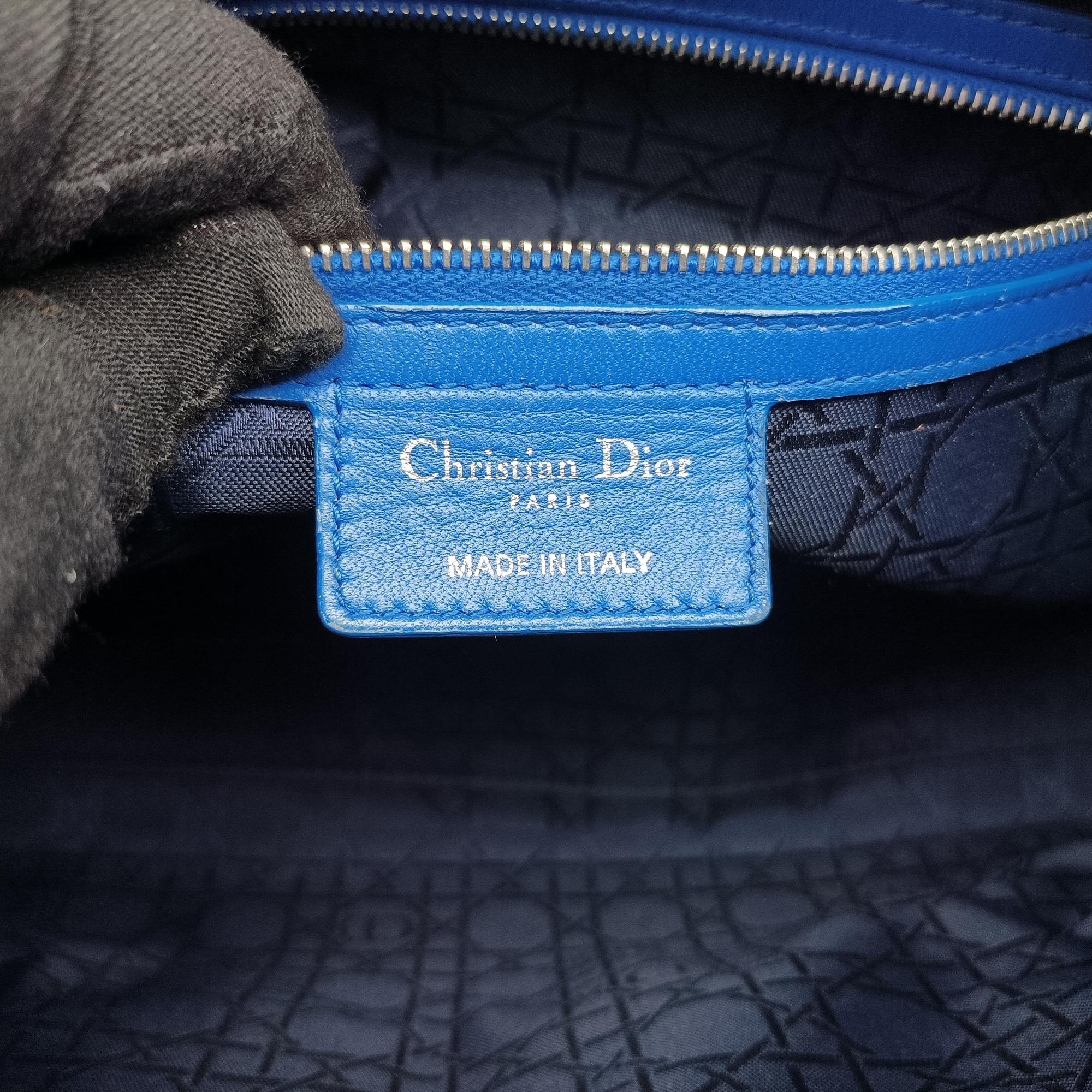 Lady Dior Blue lambskin 18-MA-0163レディディオール ブルー ラムスキン 18-MA-0163
