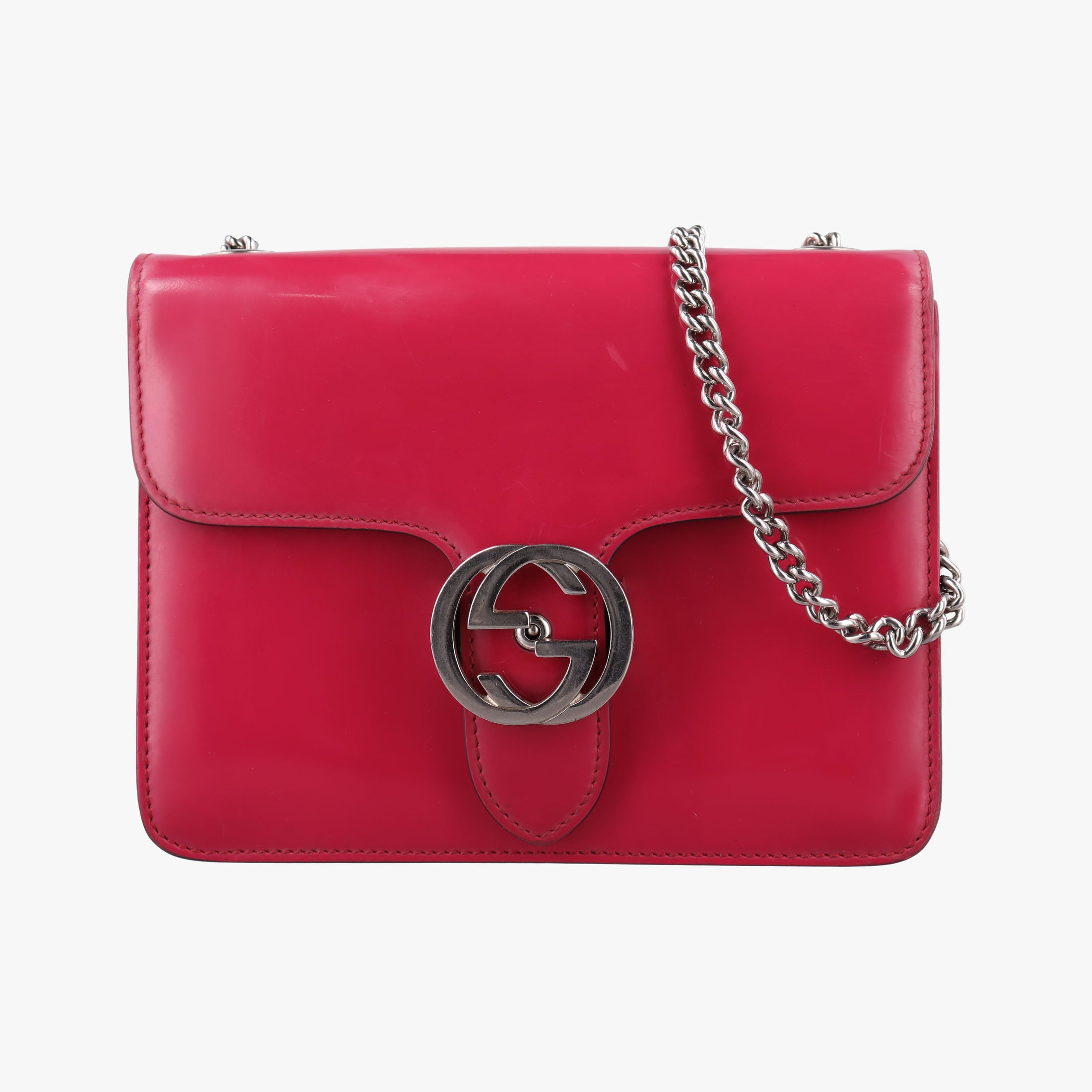 Interlocking G Red Patent Leather 387609 A018466107インターロッキングG レッド パテント 387609 A018466107