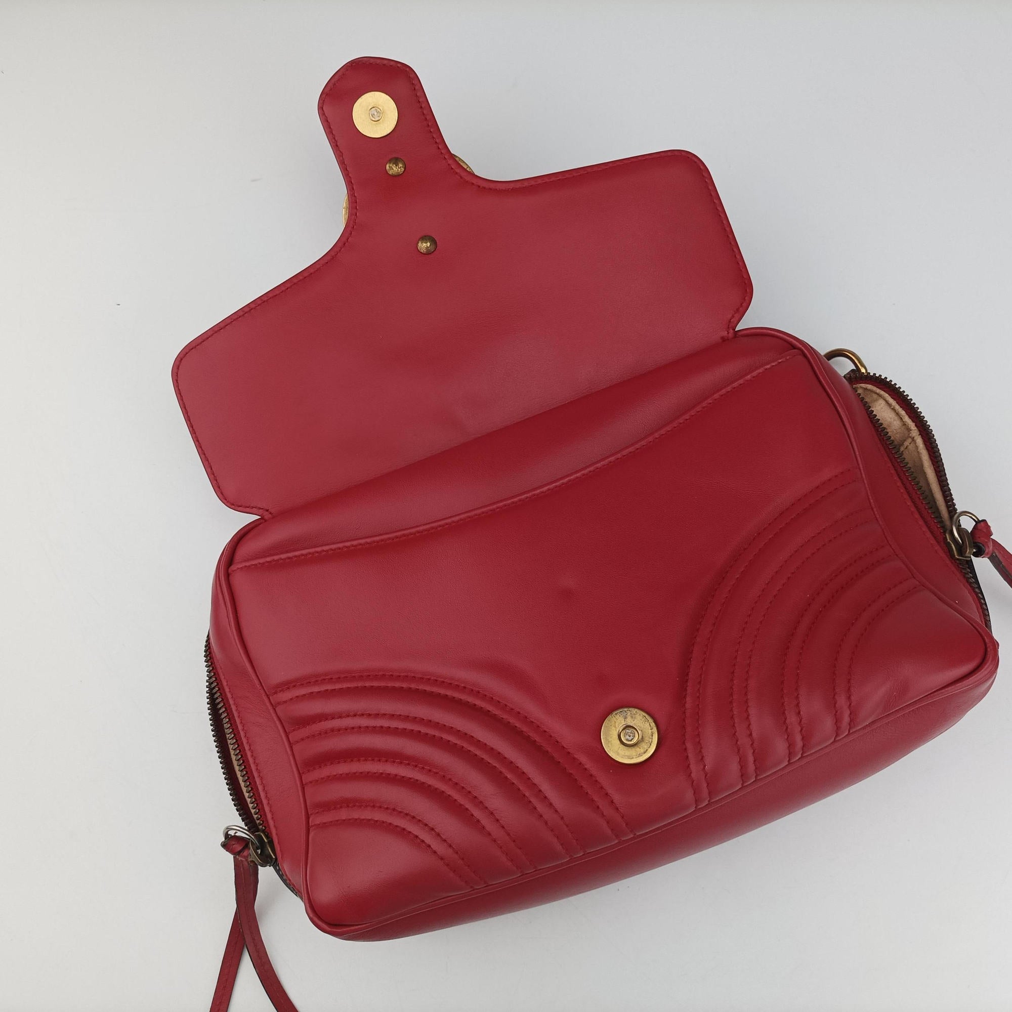 GG Marmont Red Leather 498100 A025661559GGマーモント レッド レザー 498100 A025661559