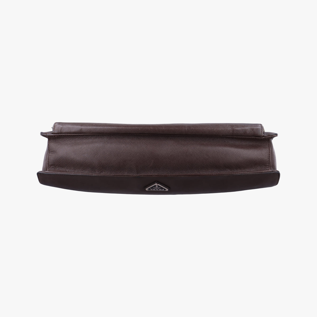 Triangle Logo Plate Brown Saffiano Leather VR0023 49三角 ロゴ プレート ブラウン サフィアーノレザー VR0023 49