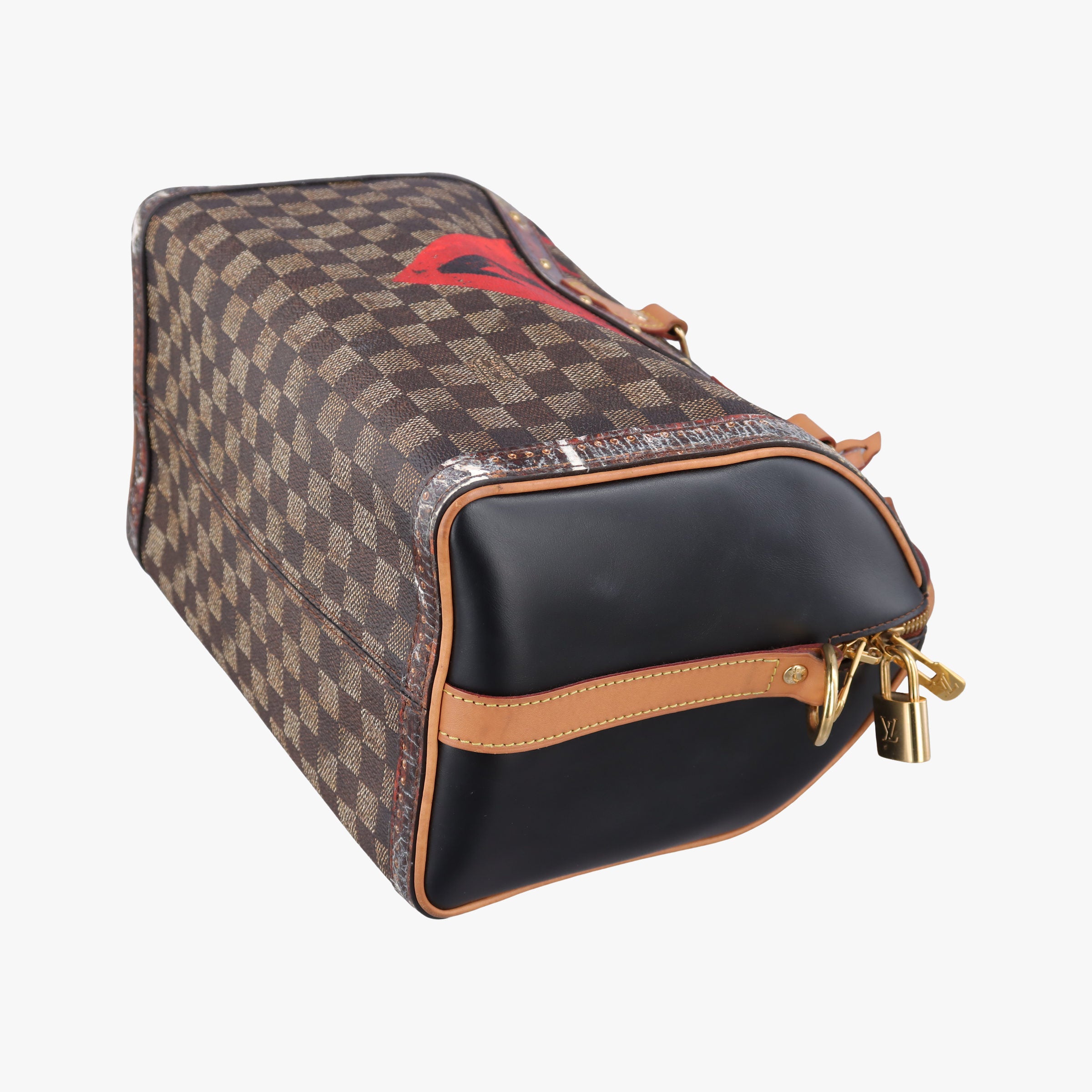 Time Trunk Speedy Bandouliere 25 Damier Ebene × Rouge Transformed Damier Canvas M52249 SN3118タイムトランク スピーディ バンドリエール 25 ダミエ・エベヌ × ルージュ トランスフォームド ダミエ キャンバス M52249 SN3118