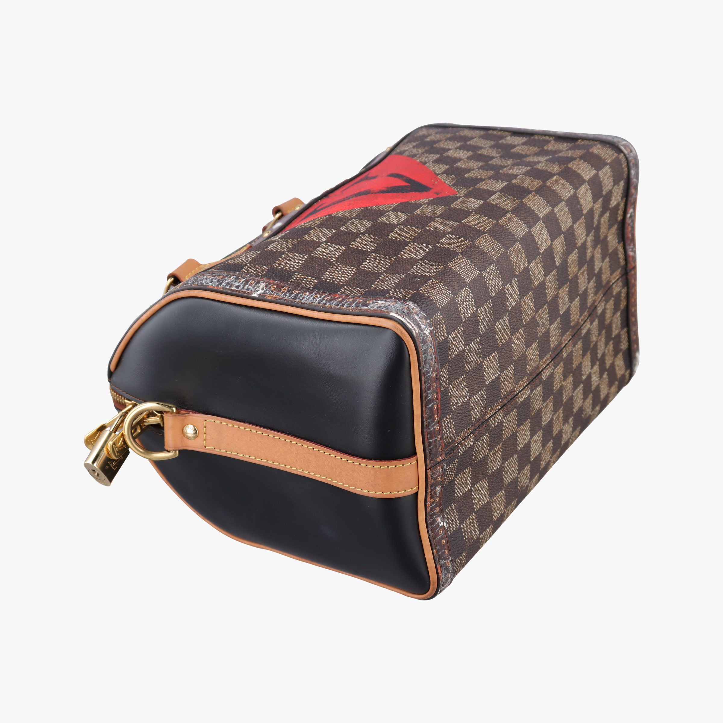 Time Trunk Speedy Bandouliere 25 Damier Ebene × Rouge Transformed Damier Canvas M52249 SN3118タイムトランク スピーディ バンドリエール 25 ダミエ・エベヌ × ルージュ トランスフォームド ダミエ キャンバス M52249 SN3118