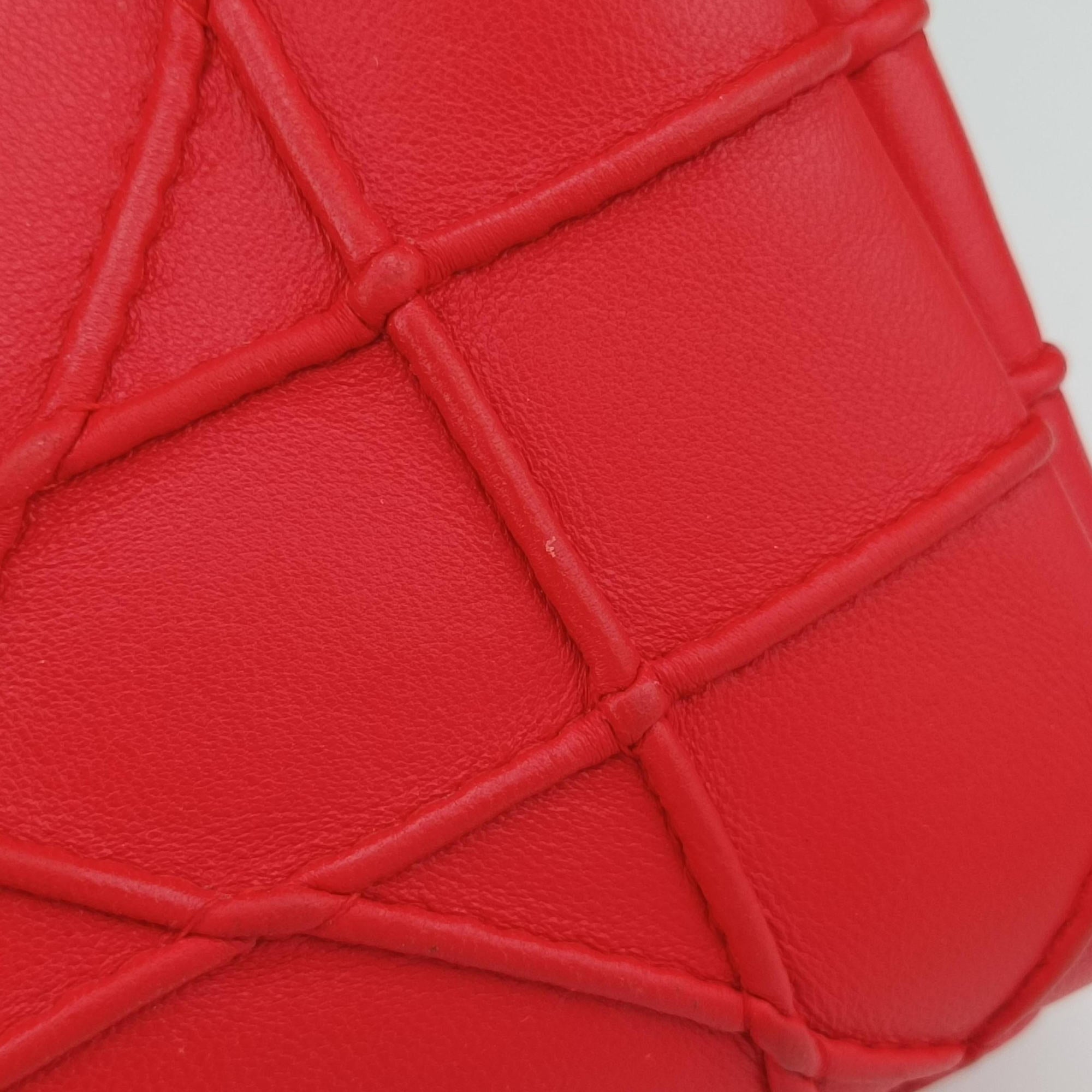 Lady Dior Cannage Soft Red Lambskin 17-BO-0194レディディオール カナージュ ソフト レッド ラムスキン 17-BO-0194
