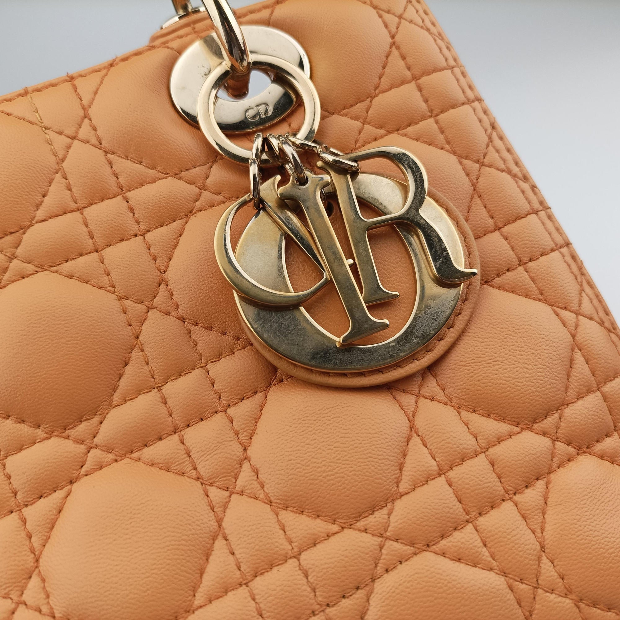 Lady Dior Orange lambskin 16-BO-1102レディディオール オレンジ ラムスキン 16-BO-1102