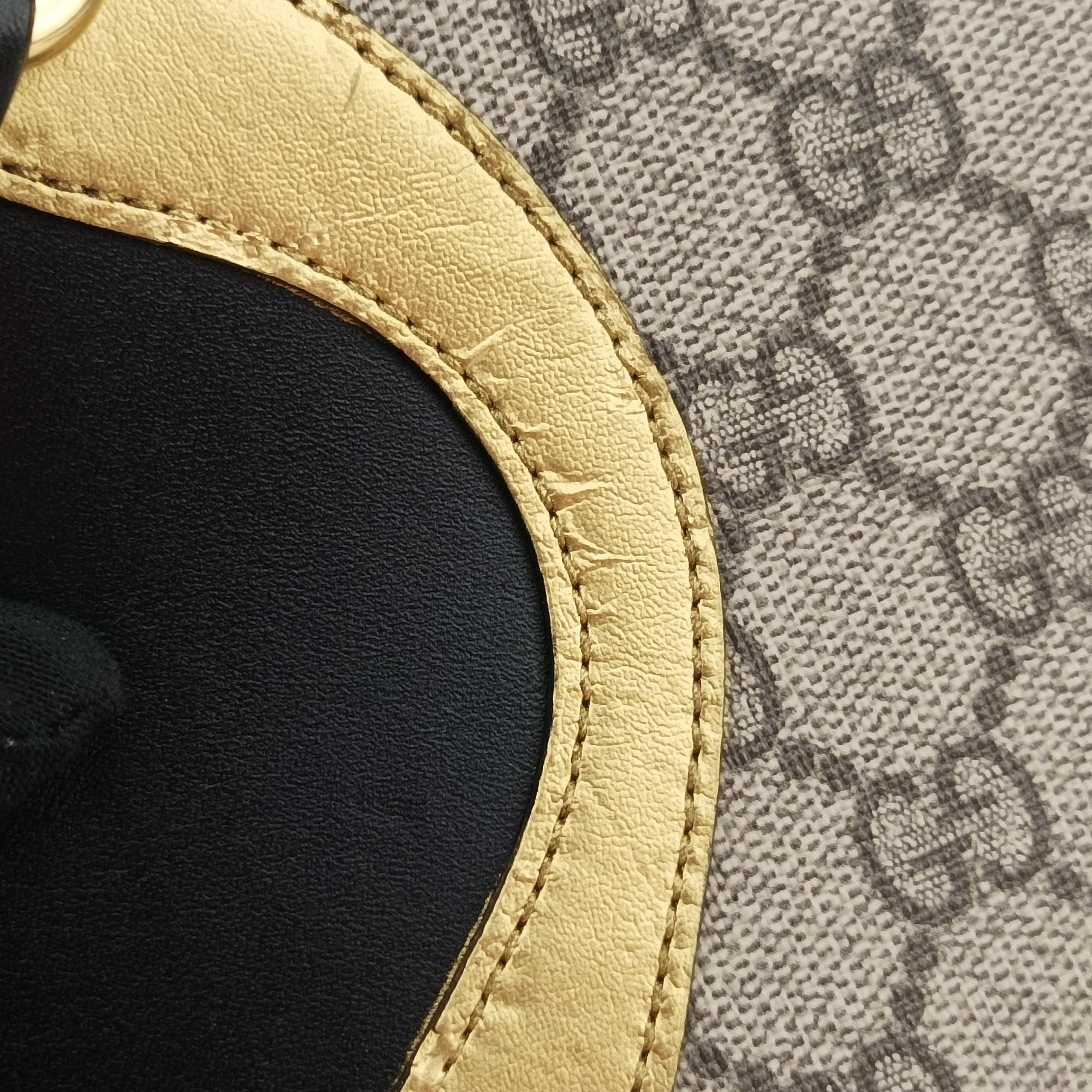 Osiride beige×Black×Golden PVC coated canvas×leather 500781 D023180432オジリデ ベージュ×ブラック×ゴールド PVCコーティングキャンバス×レザー 500781 D023180432