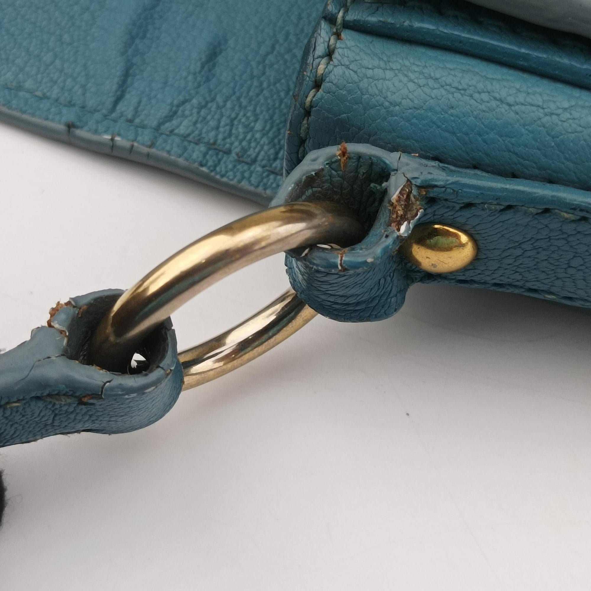 Push-Lock Flap Blue Leather 197プッシュロック フラップ ブルー レザー 197