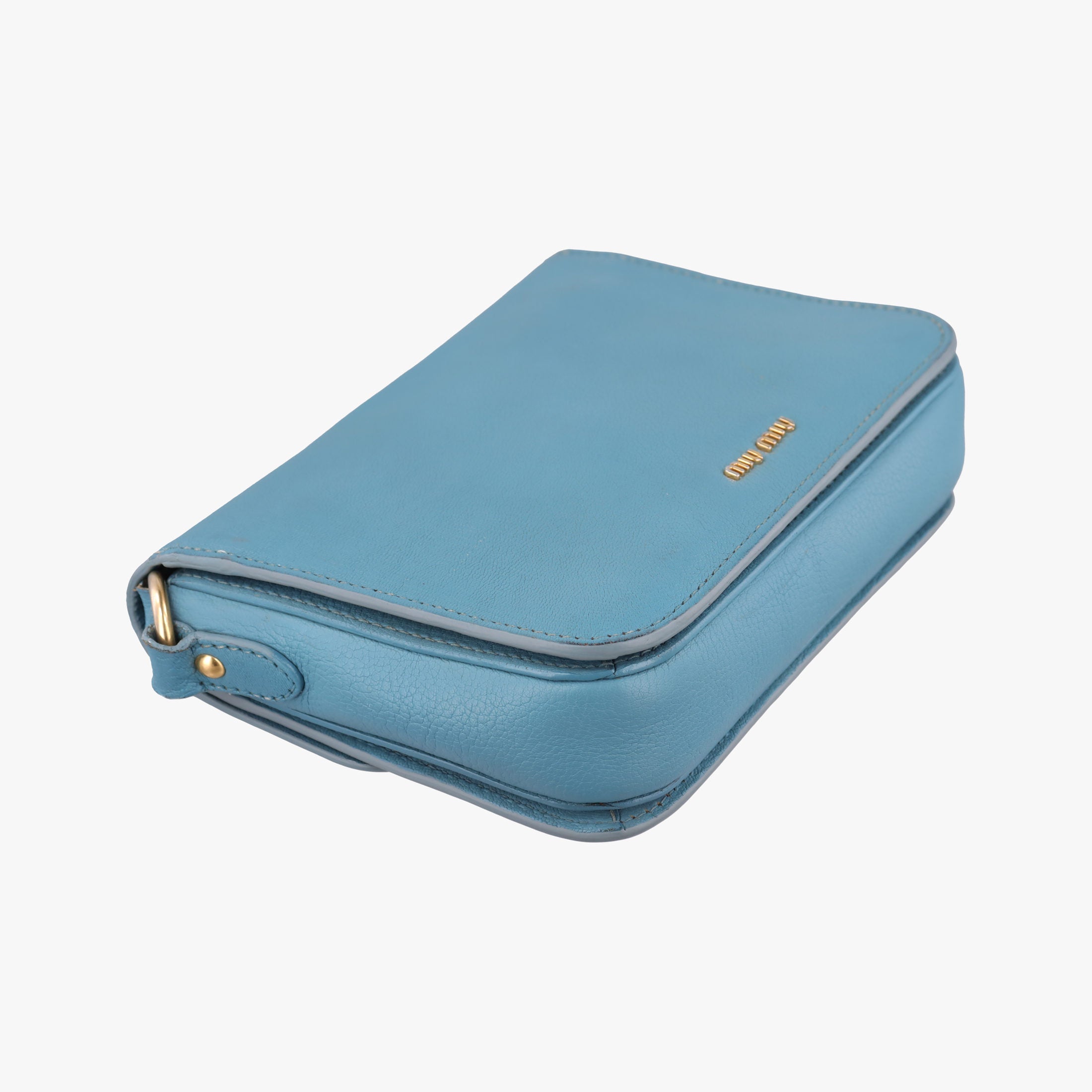 Push-Lock Flap Blue Leather 197プッシュロック フラップ ブルー レザー 197