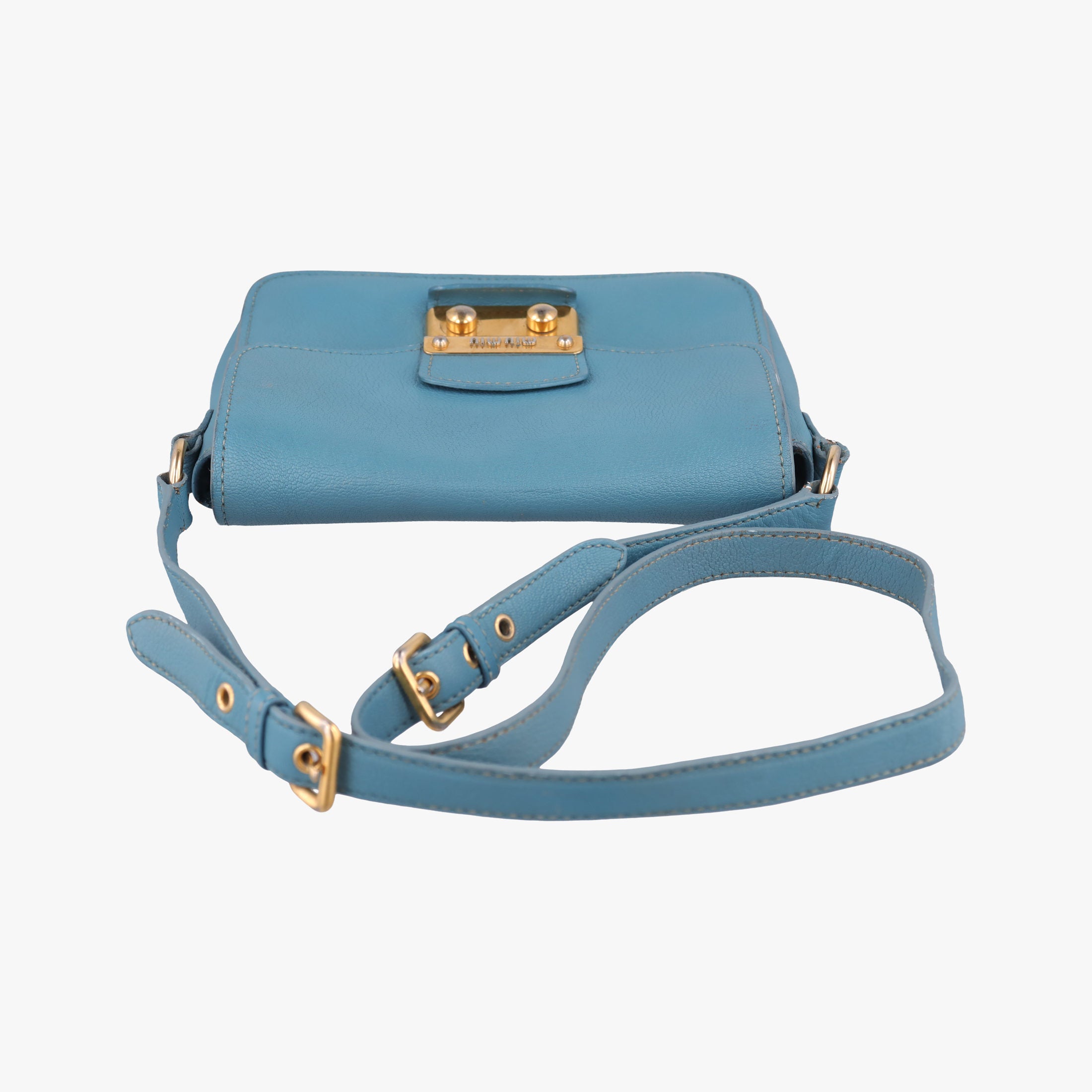 Push-Lock Flap Blue Leather 197プッシュロック フラップ ブルー レザー 197