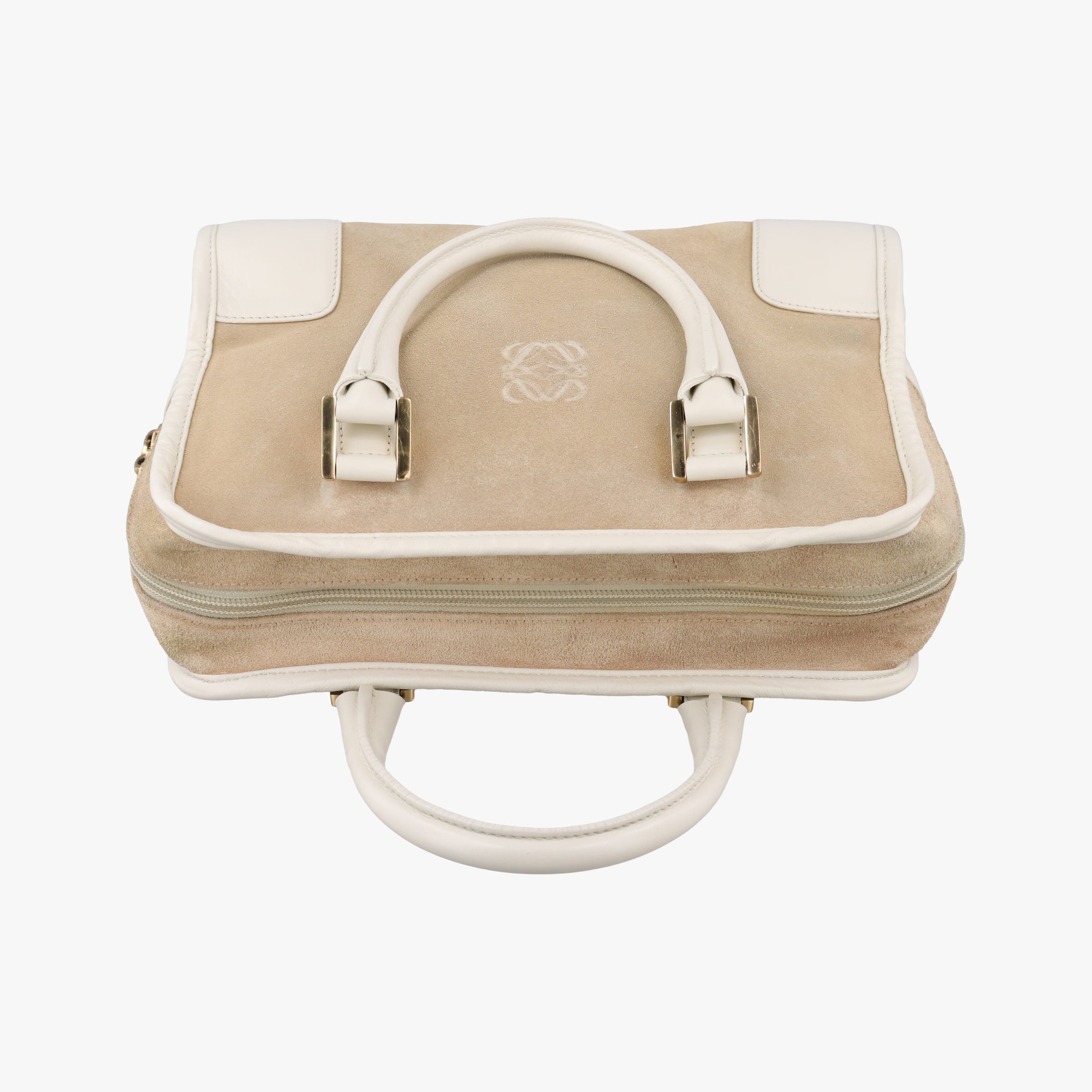 Amazona White×Beige Suede×leather アマソナ ホワイト×ベージュ スエード×レザー