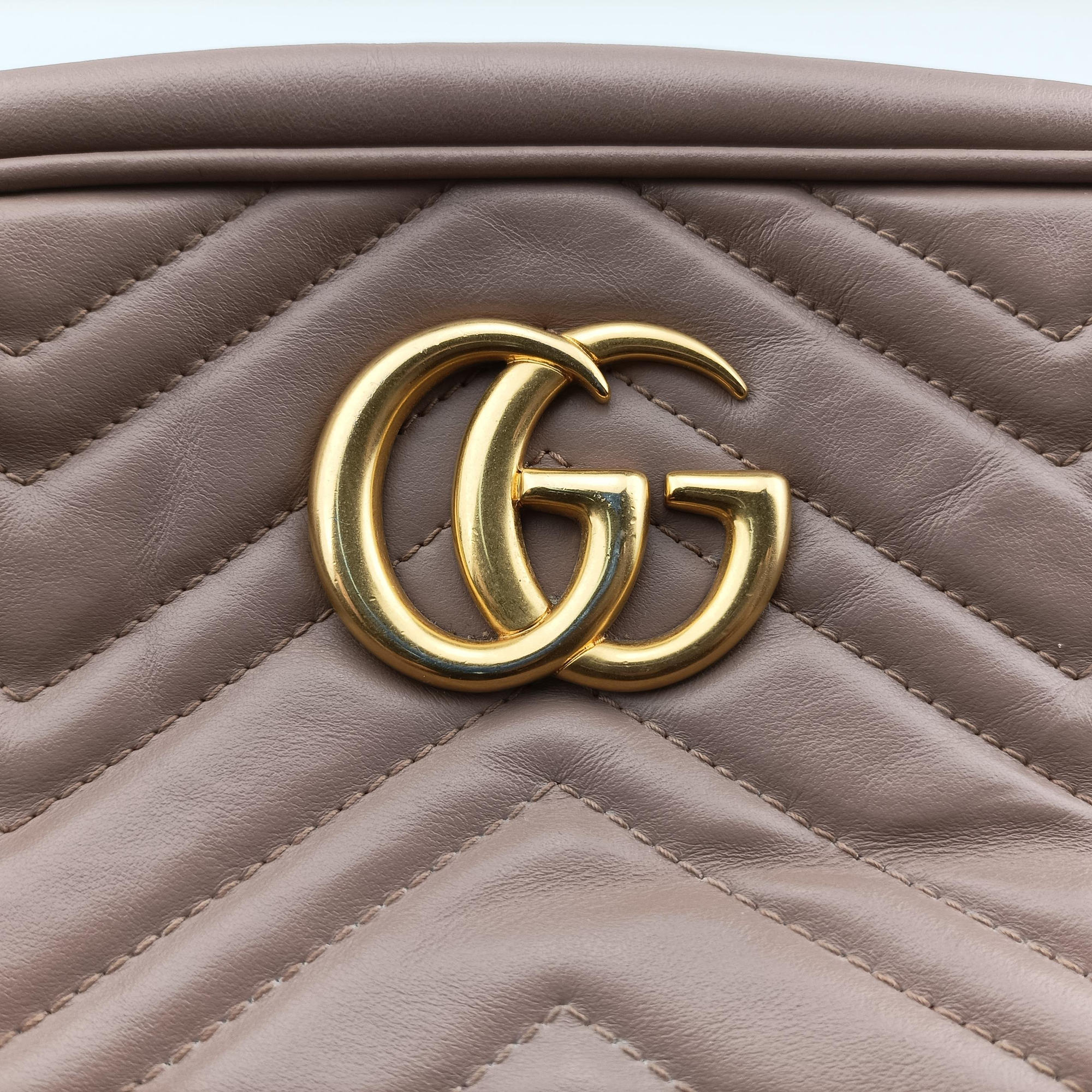 GG Marmont beige Leather 447632 A022556321GGマーモント ベージュ レザー 447632 A022556321
