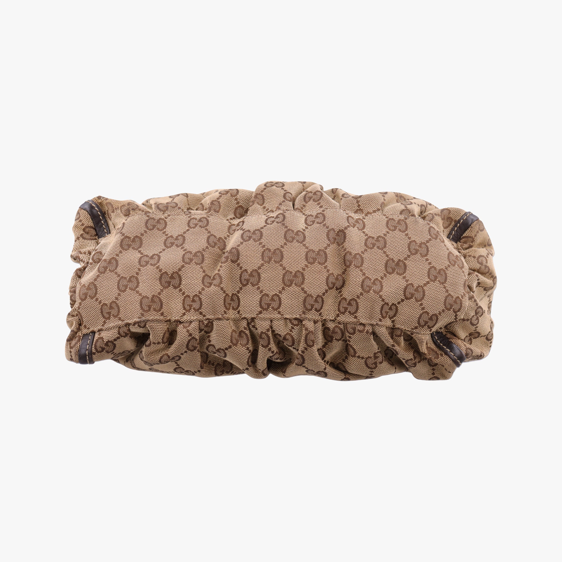 Abbey D-ring Hobo Brown Leather×canvas 190525 C7174710アビー Dリング ホーボー ブラウン レザー×キャンバス 190525 C7174710