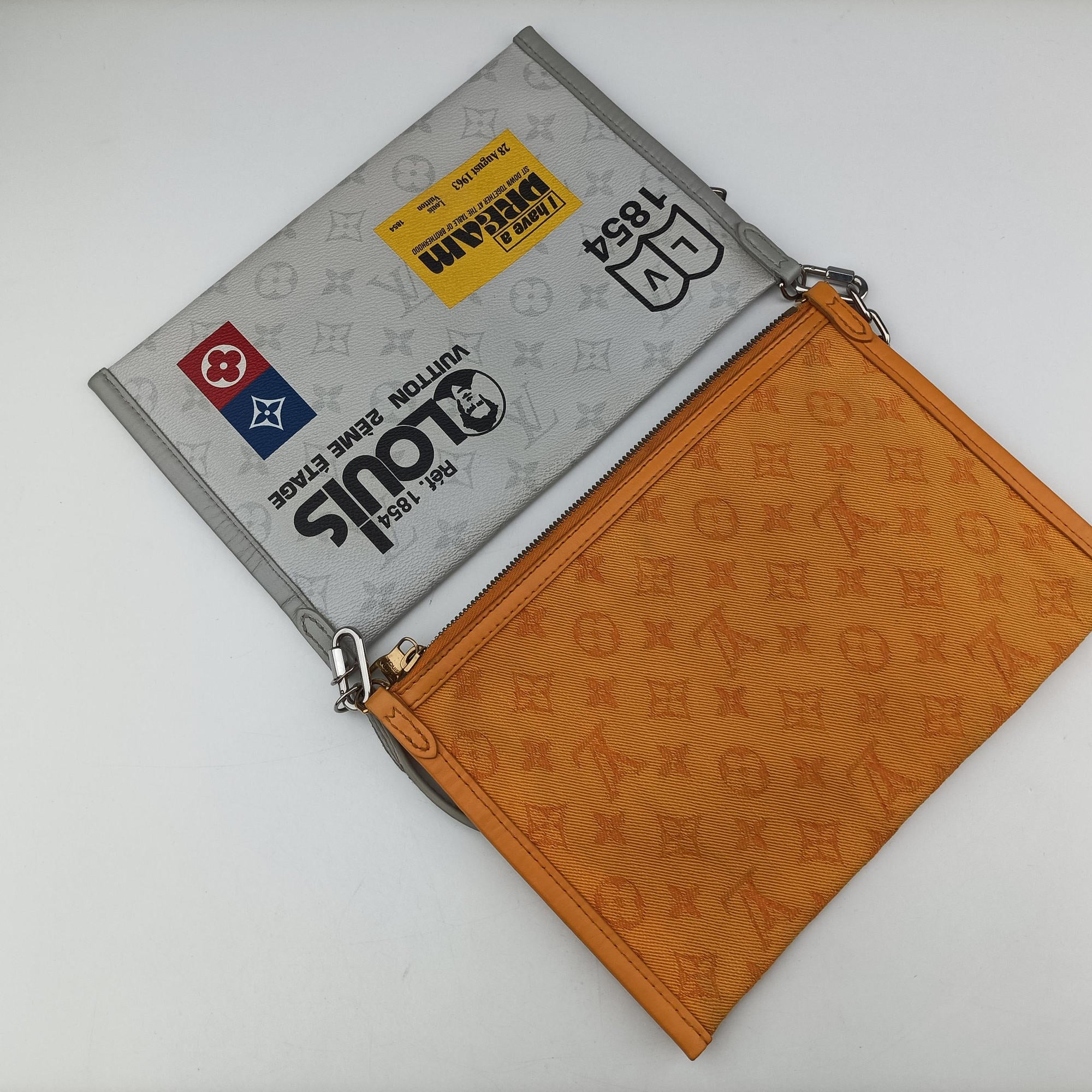 Flat Messenger White×orange White Monogram Canvas x Ocher Monogram Denim M44640 CA1139フラットメッセンジャー ブロン×オレンジ ホワイトモノグラムキャンバス×オーカーモノグラムデニム M44640 CA1139