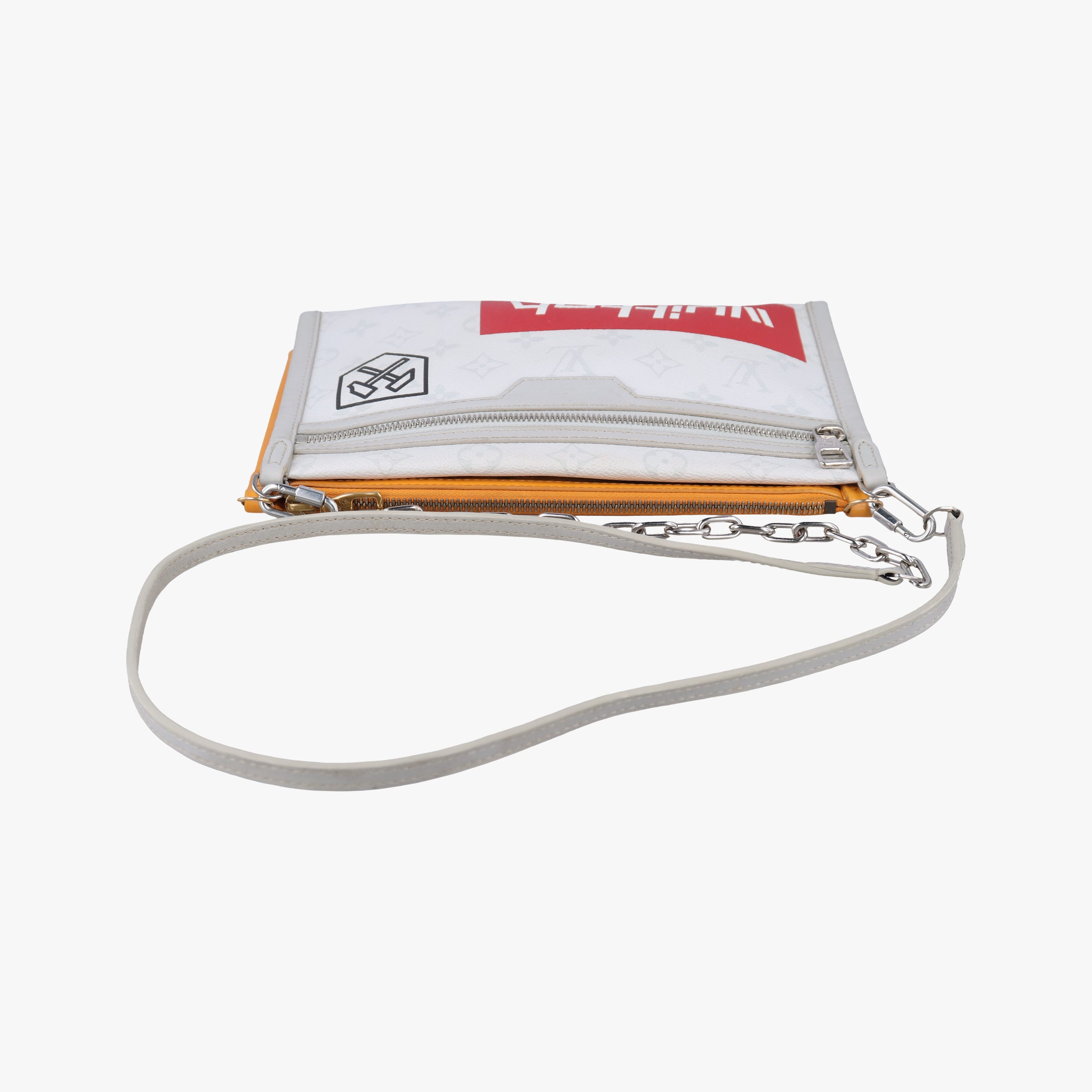 Flat Messenger White×orange White Monogram Canvas x Ocher Monogram Denim M44640 CA1139フラットメッセンジャー ブロン×オレンジ ホワイトモノグラムキャンバス×オーカーモノグラムデニム M44640 CA1139