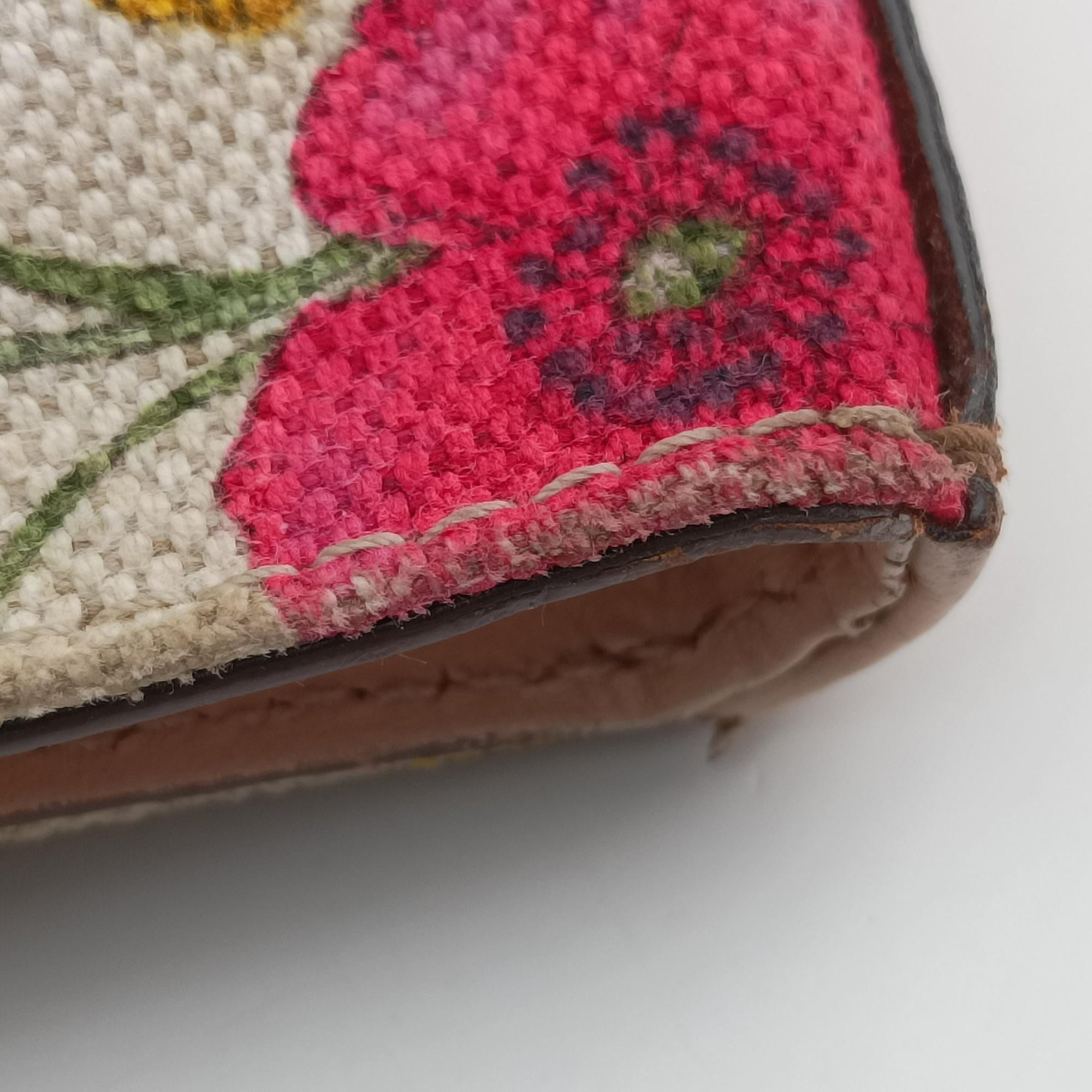 Horsebit Medium Hasler Ivory×Pink×Multicolor canvas×leather 137385 ホースビット ミディアム ハスラー アイボリー×ピンク×マルチカラー キャンバス×レザー 137385