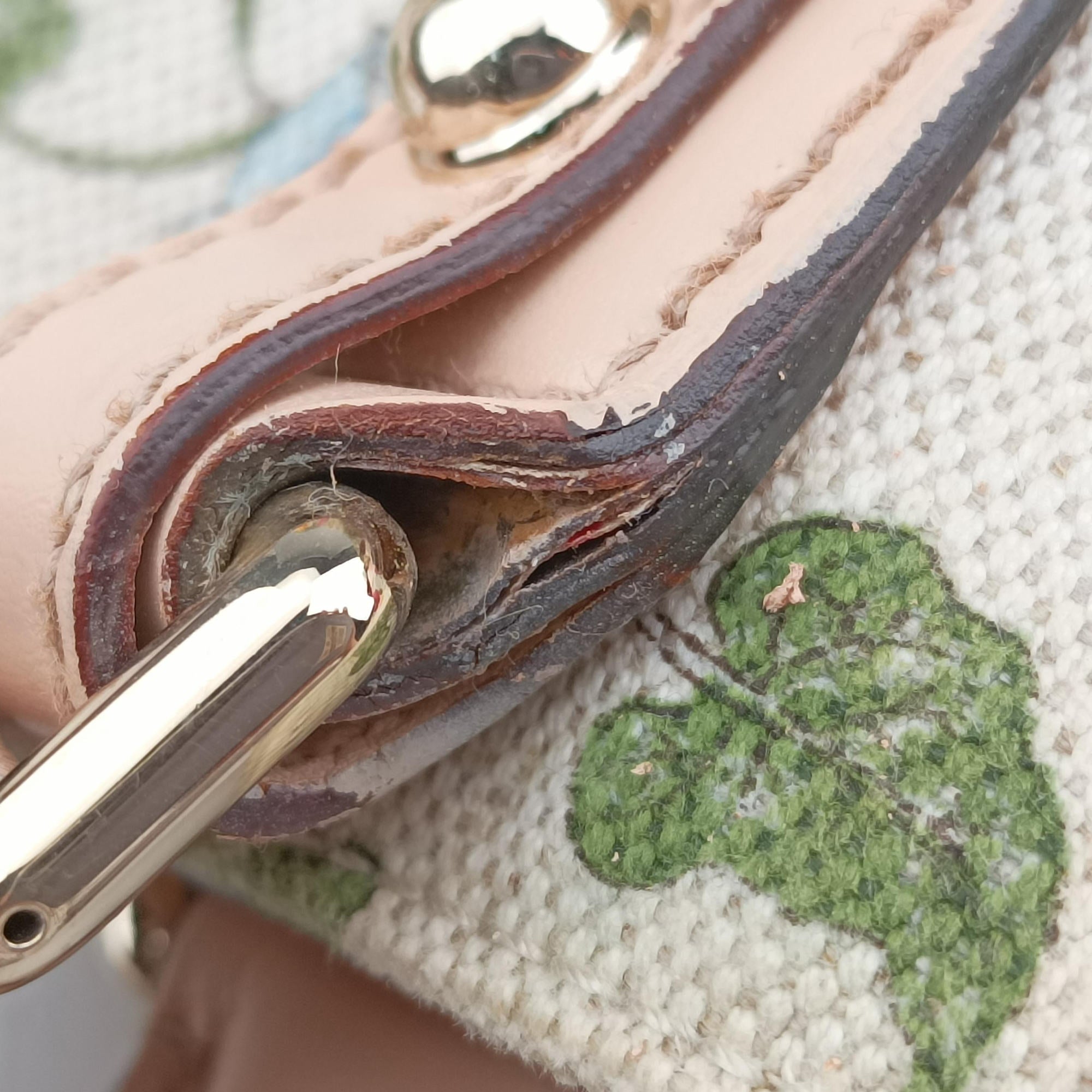 Horsebit Medium Hasler Ivory×Pink×Multicolor canvas×leather 137385 ホースビット ミディアム ハスラー アイボリー×ピンク×マルチカラー キャンバス×レザー 137385