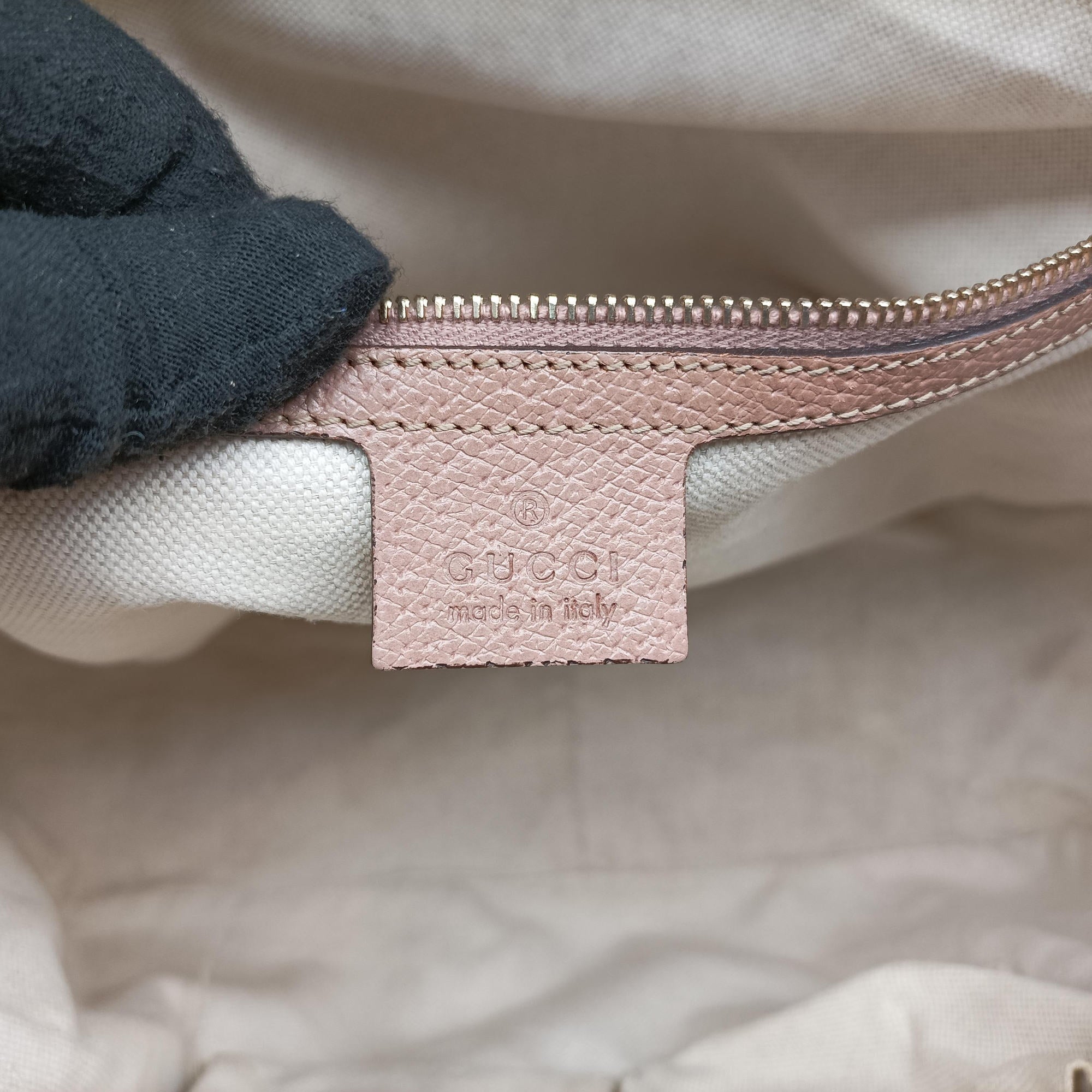 Bree Beige×pink Canvas×Leather 323671 E015188356ブリー ベージュ×ピンク キャンバス×レザー 323671 E015188356