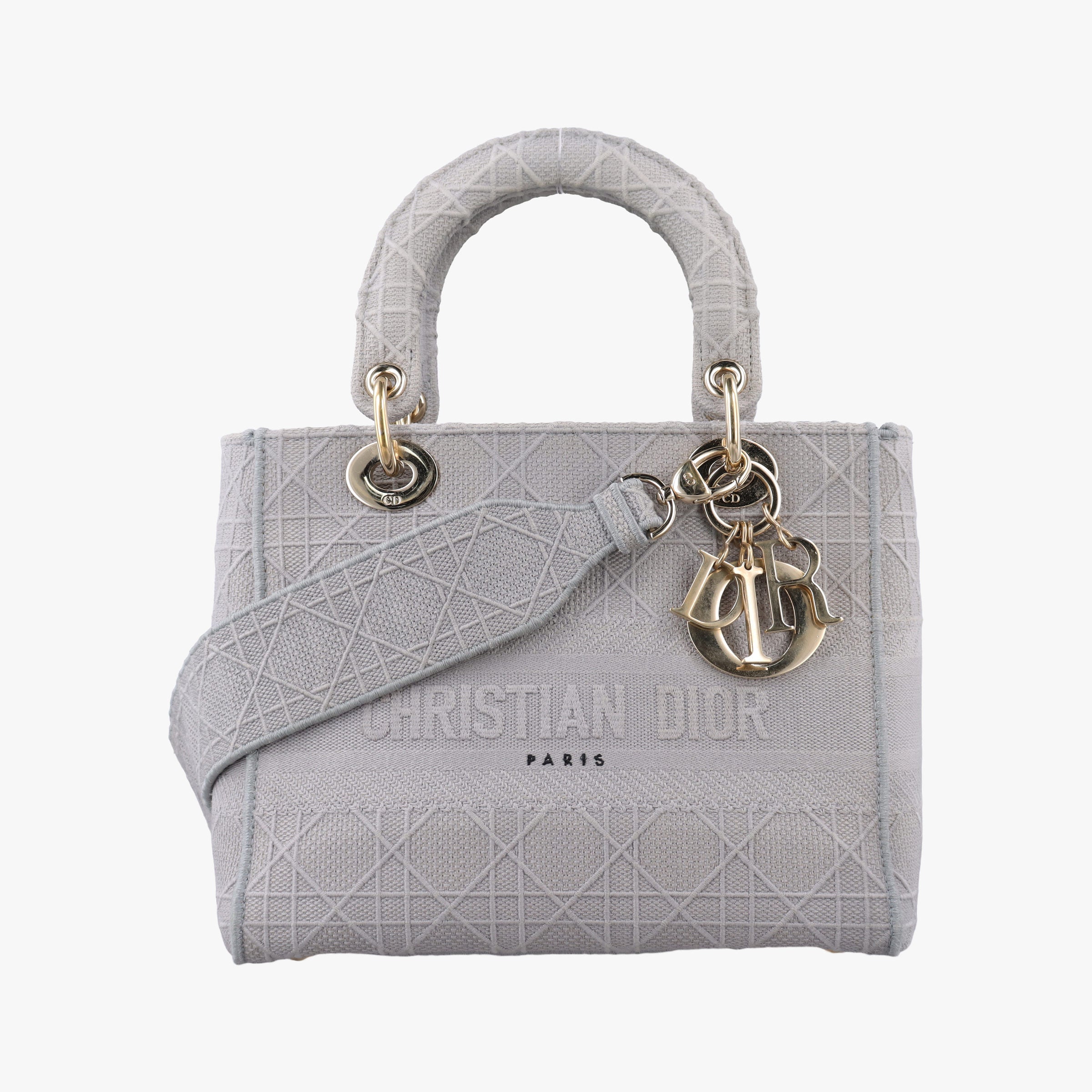 Lady Dior D-lite Grey Jacquard 50-MA-0220 IC Chipレディディオール D-lite グレー ジャガード 50-MA-0220 ICチップ