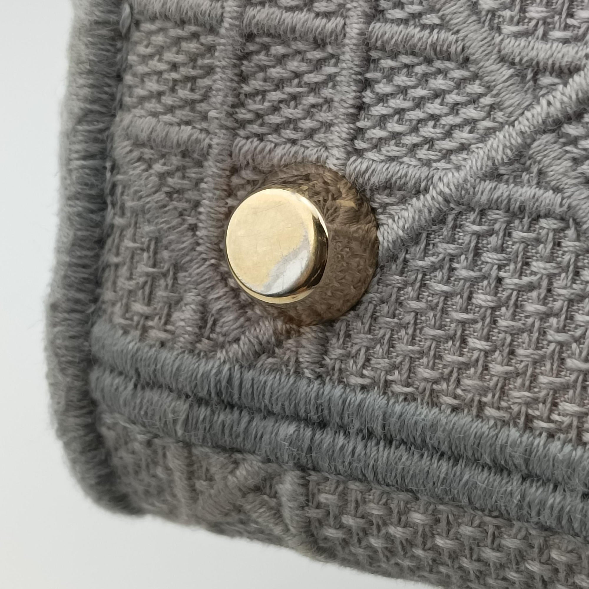 Lady Dior D-lite Grey Jacquard 50-MA-0220 IC Chipレディディオール D-lite グレー ジャガード 50-MA-0220 ICチップ