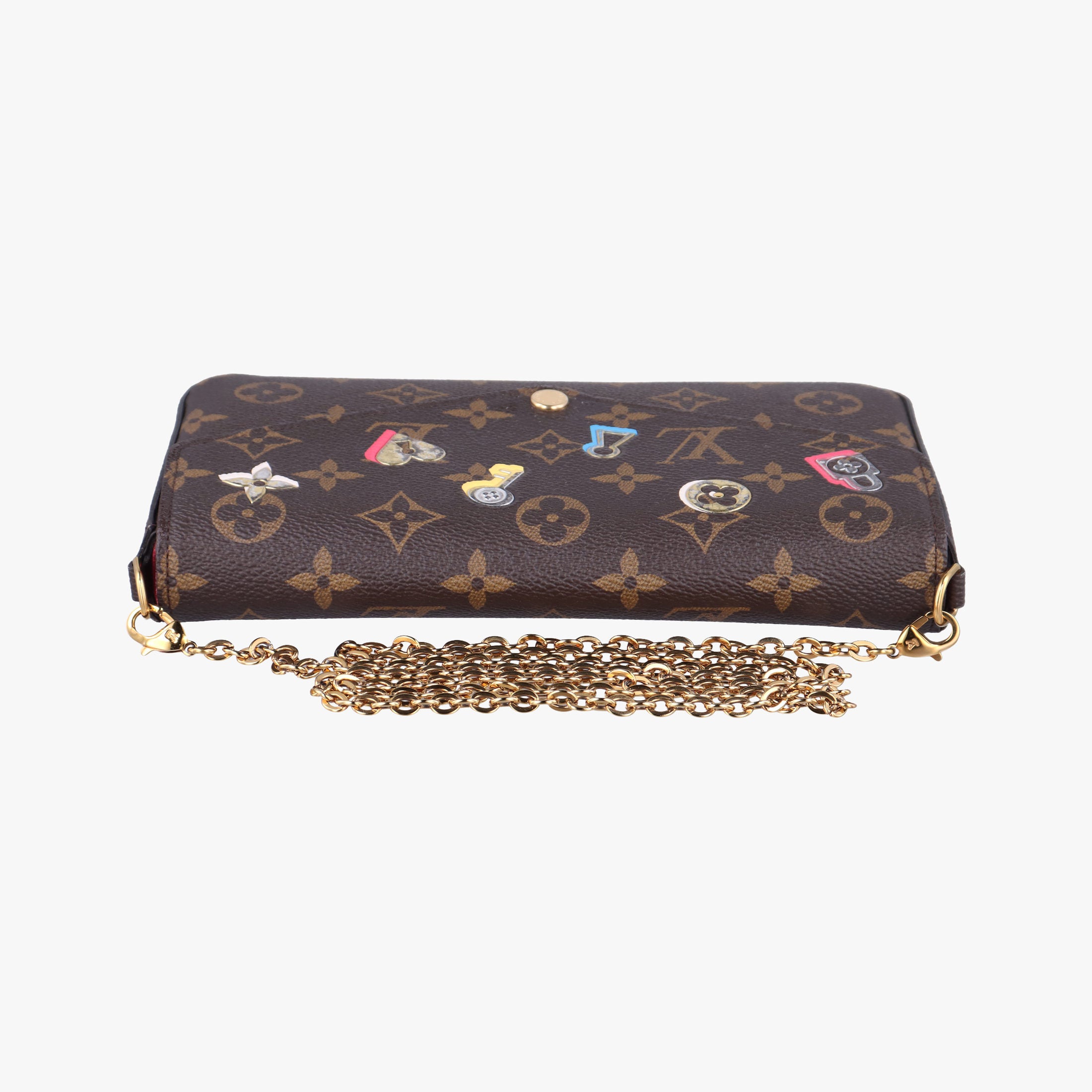 Love Lock Pochette Felicie Brown Monogram × Fuchsia Monogram PVC Coated Canvas M63999 MI5118ラブロック ポシェット フェリシー ブラウン×フューシャ モノグラムPVCコーティングキャンバス M63999 MI5118