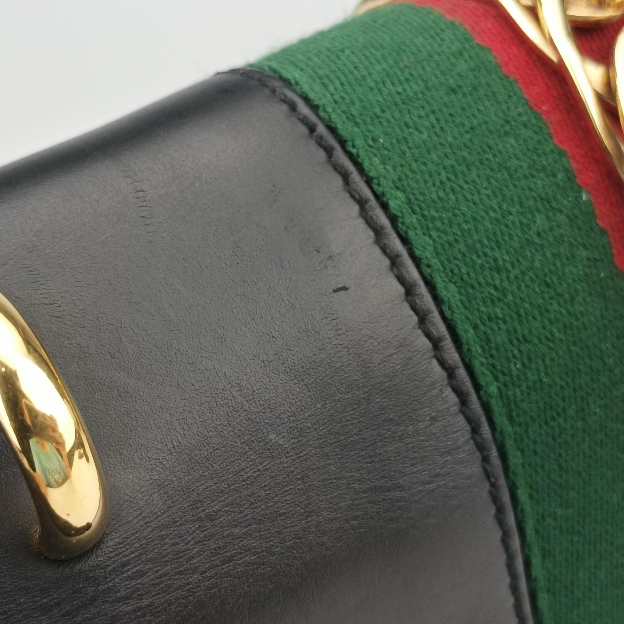 Sylvie Black×green×red Leather 421882 C023285386シルヴィ ブラック×グリーン×レッド レザー 421882 C023285386