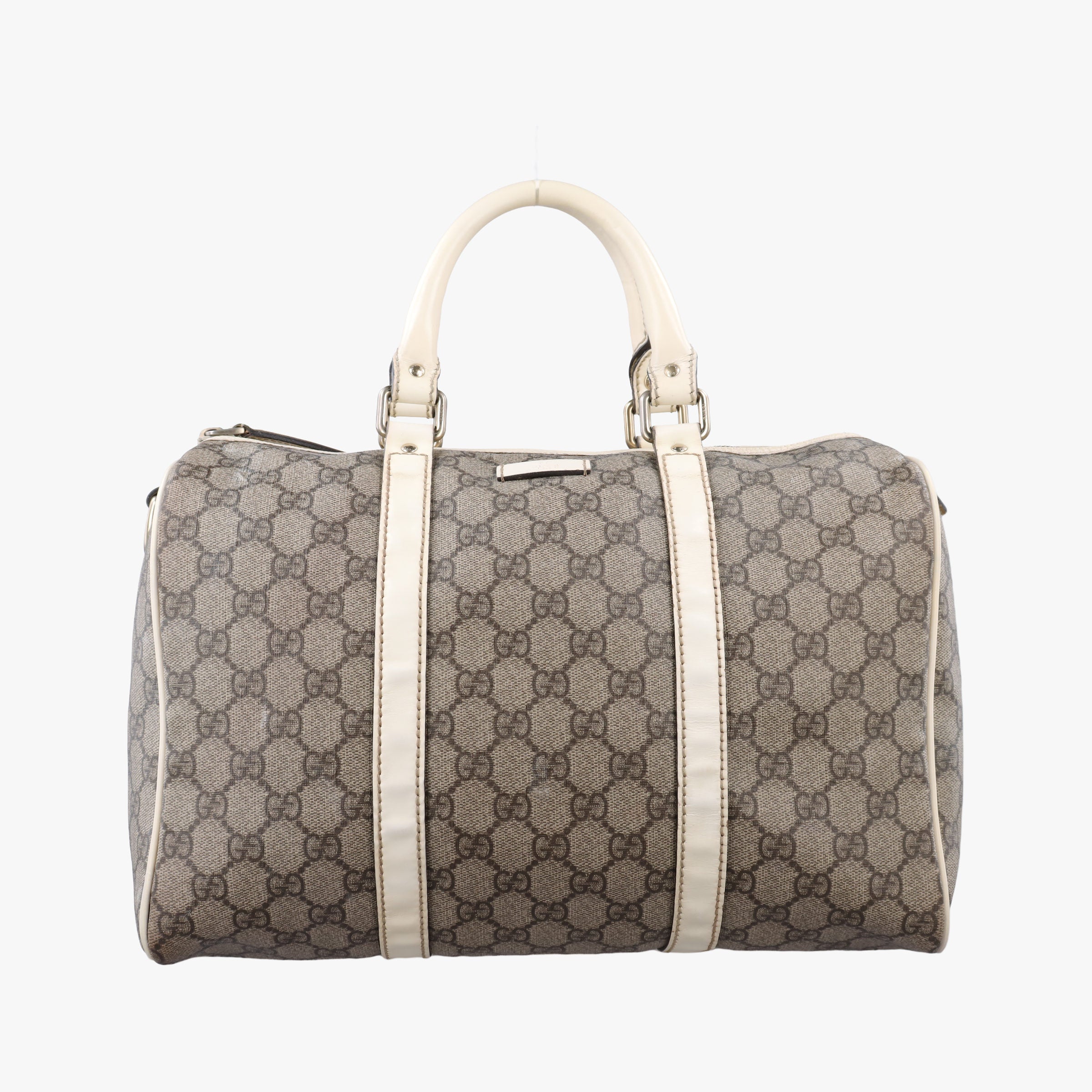 GG plus Spring Joy GG Supreme BEIGE×WHITE PVC coated canvas×leather 193603 A6915278GGプラス ジョイ GGスプリーム ベージュ×ホワイト PVCコーティングキャンバス×レザー 193603 A6915278
