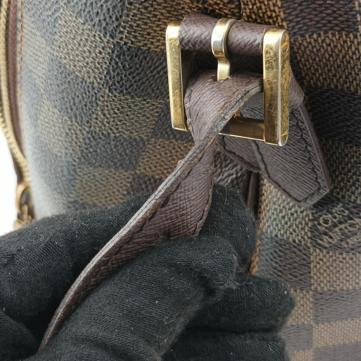 Pre-owned Louis Vuitton BELEM MM EBENE Damier Canvas N51174 handbag | stylenewstar