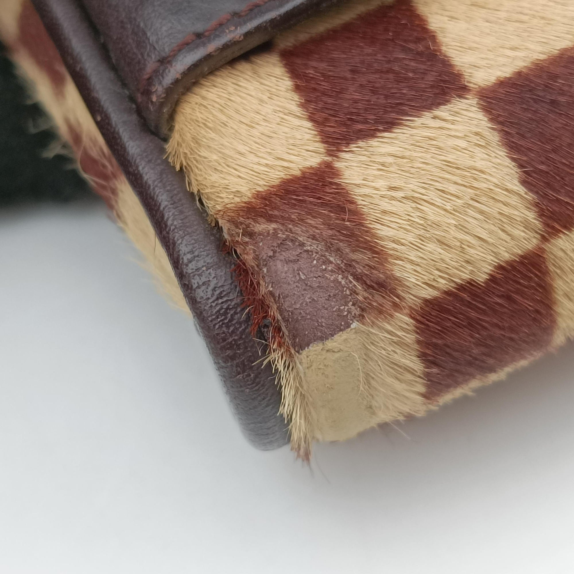 Gazelle Brown Damier Sauvage Pony Hair M92130 CE0057ガゼル ブラウン / エベヌ ダミエ ソバージュハラコ M92130 CE0057