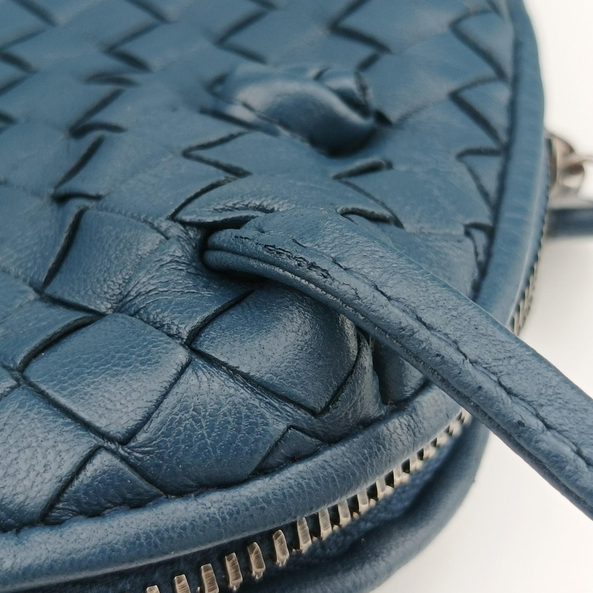 NODINI Intrecciato Blue lambskin B06148949Bノディーニ イントレチャート ブルー ラムスキン B06148949B