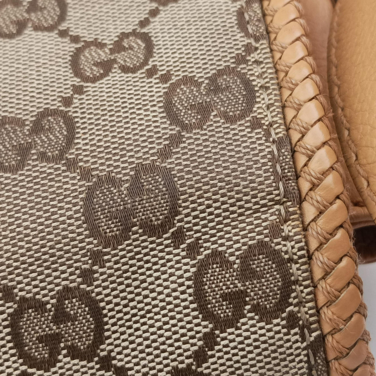 Pre-owned Gucci Marrakech Messenger Brown canvasxLeather 257024 shoulderbag | stylenewstar