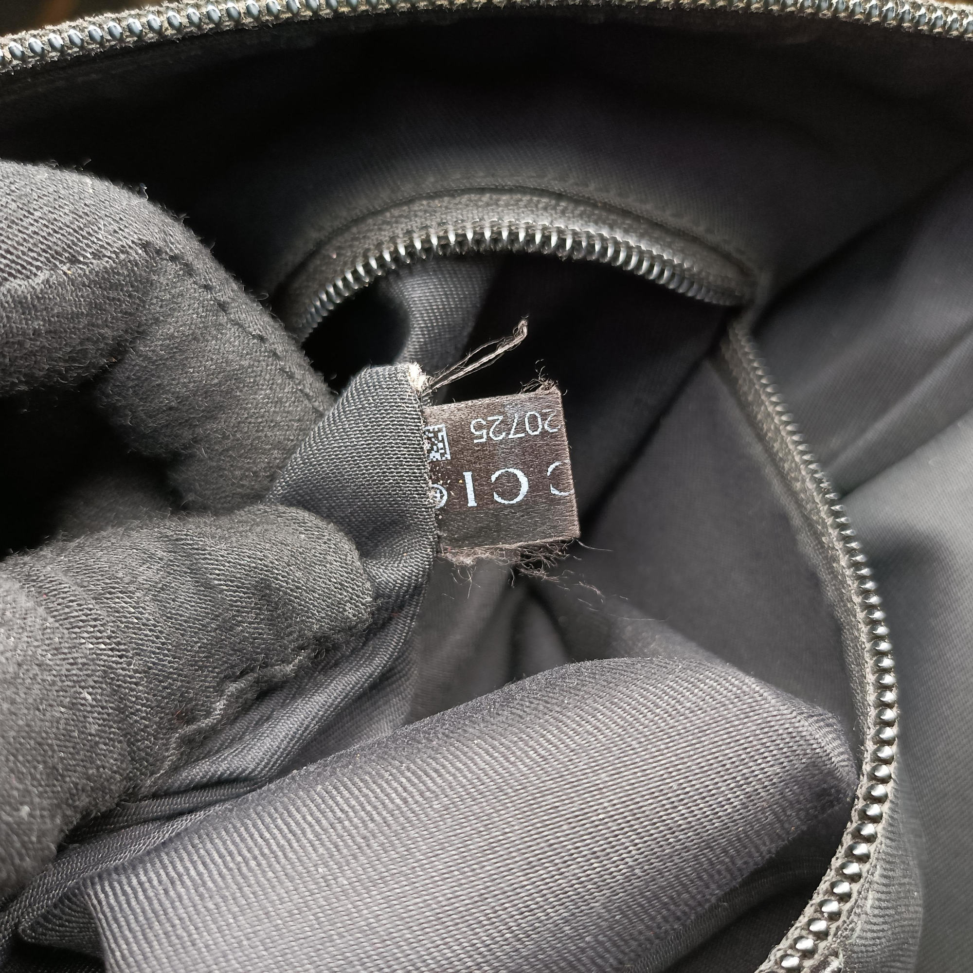 Flora Black Leather×Canvas 145857 E010120725フローラ ブラック レザー×キャンバス 145857 E010120725