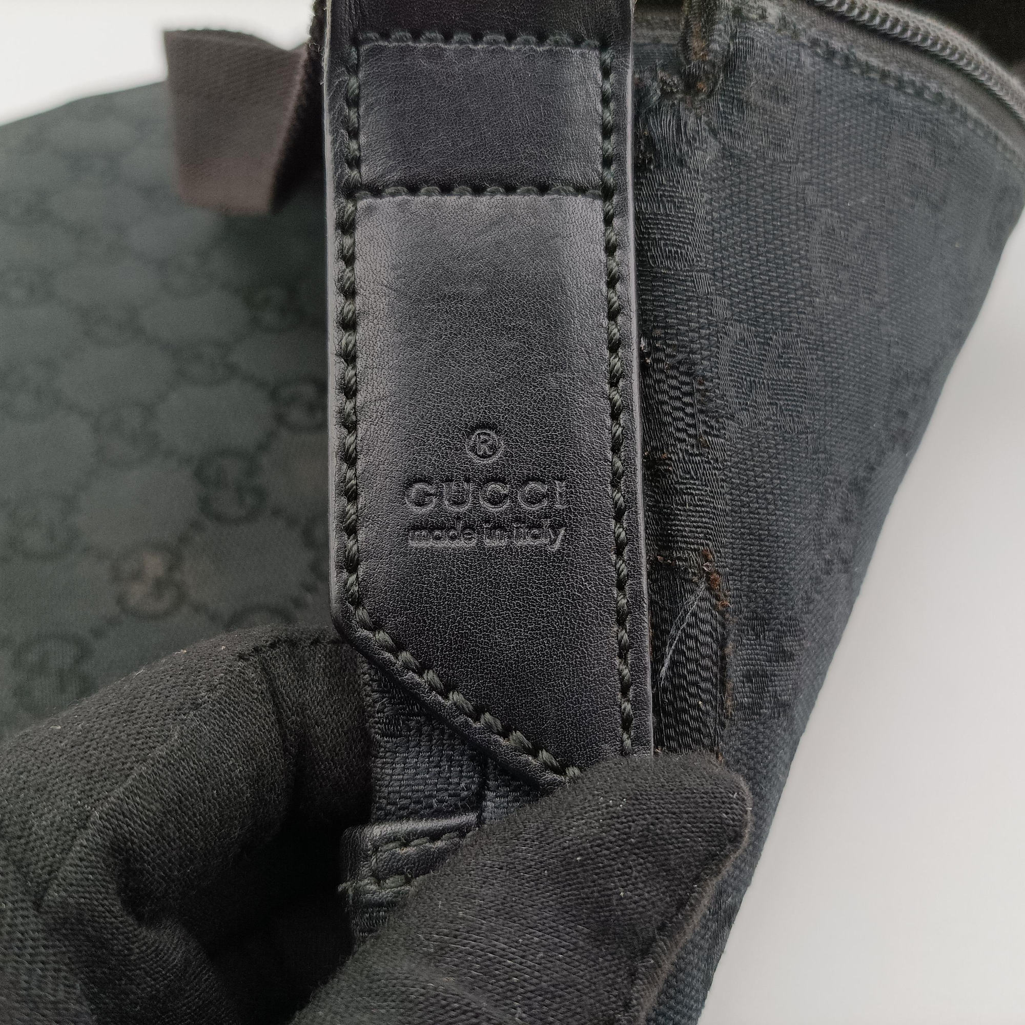 Flora Black Leather×Canvas 145857 E010120725フローラ ブラック レザー×キャンバス 145857 E010120725