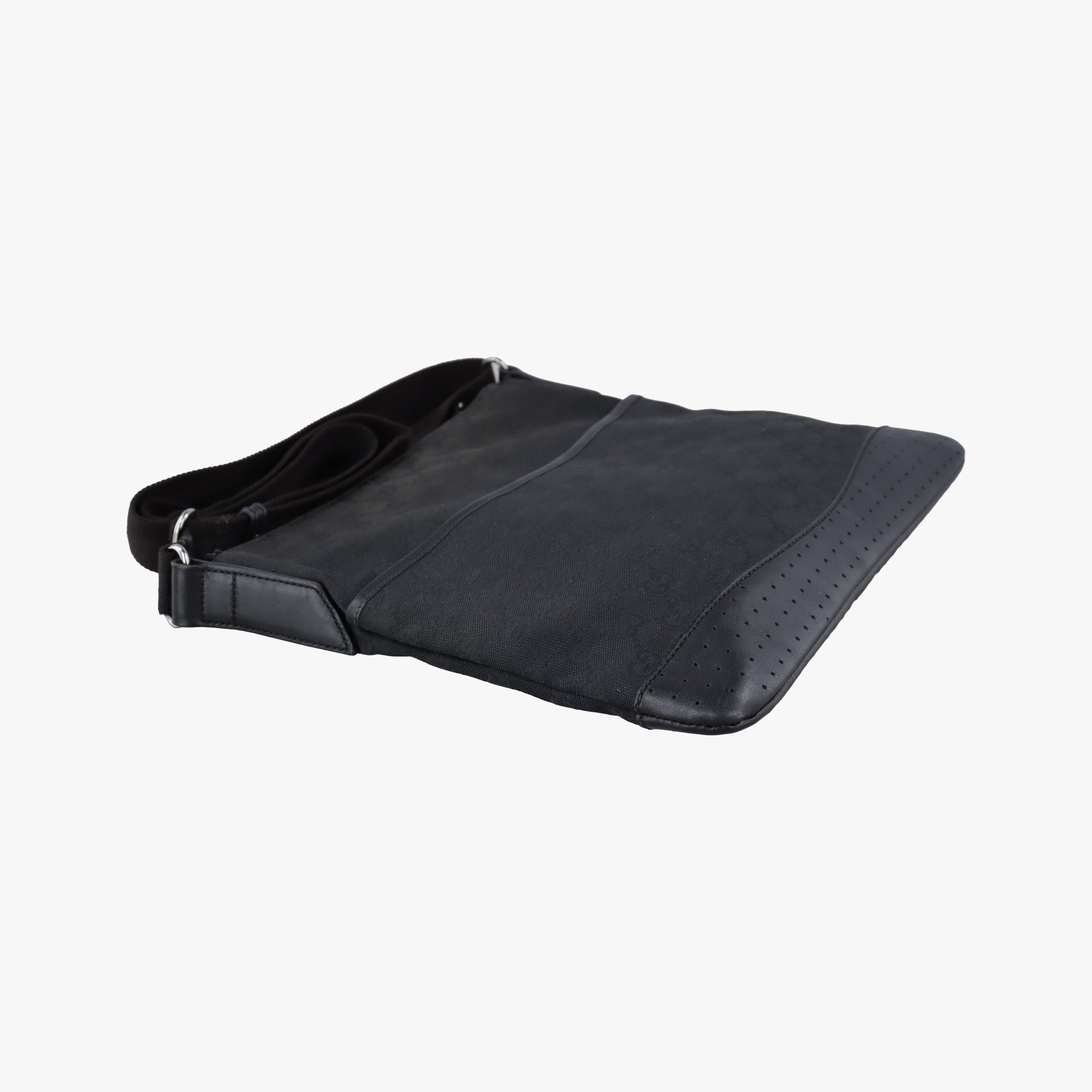 Flora Black Leather×Canvas 145857 E010120725フローラ ブラック レザー×キャンバス 145857 E010120725