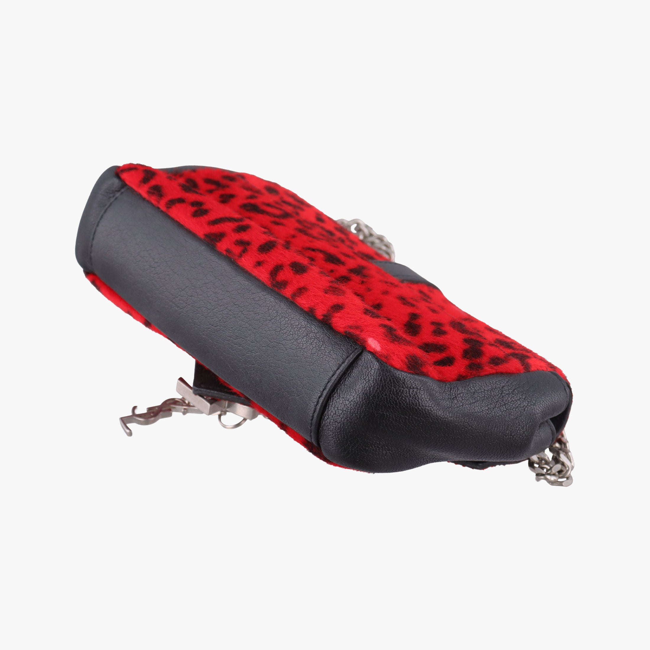 Monogram Leopard Print Baby Punk Chain Red×Black Pony hair x Leather 401648 CLD401648.0715モノグラム レオパードプリント ベビーパンクチェーン レッド×ブラック ハラコ×レザー 401648 CLD401648.0715