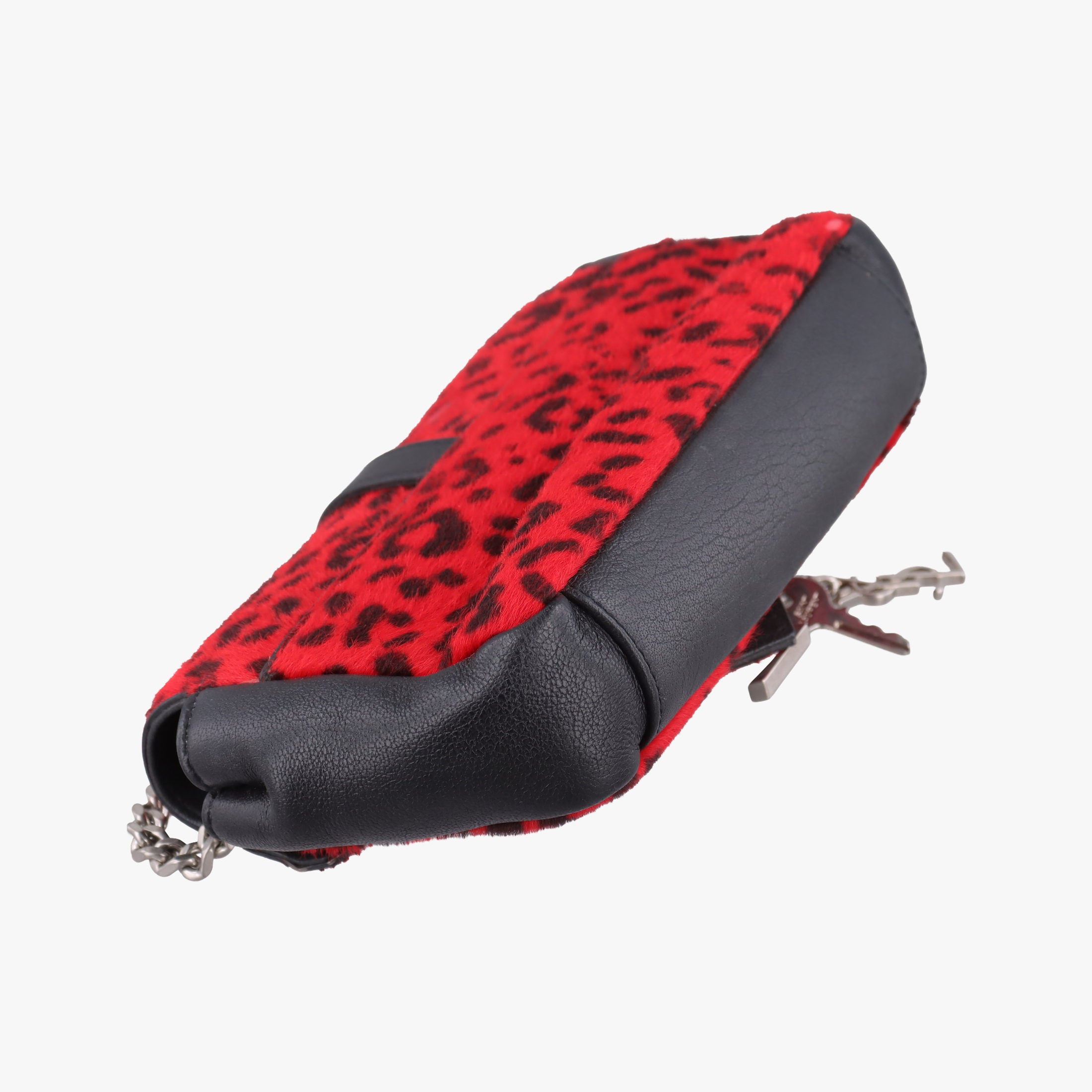 Monogram Leopard Print Baby Punk Chain Red×Black Pony hair x Leather 401648 CLD401648.0715モノグラム レオパードプリント ベビーパンクチェーン レッド×ブラック ハラコ×レザー 401648 CLD401648.0715