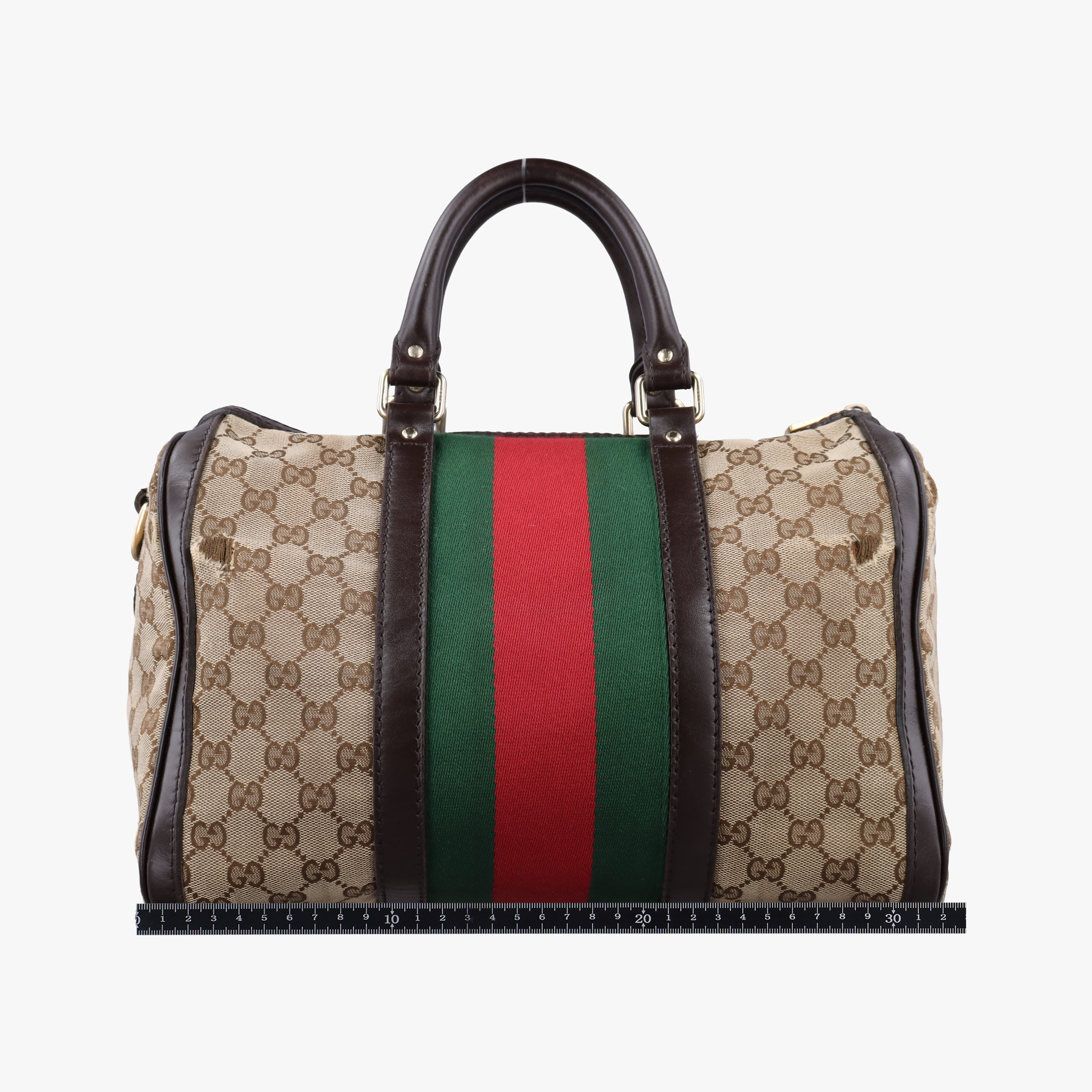 Sherry Line Beige×green×red canvas×leather 247205 I9854304シェリーライン ベージュ×グリーン×レッド キャンバス×レザー 247205 I9854304