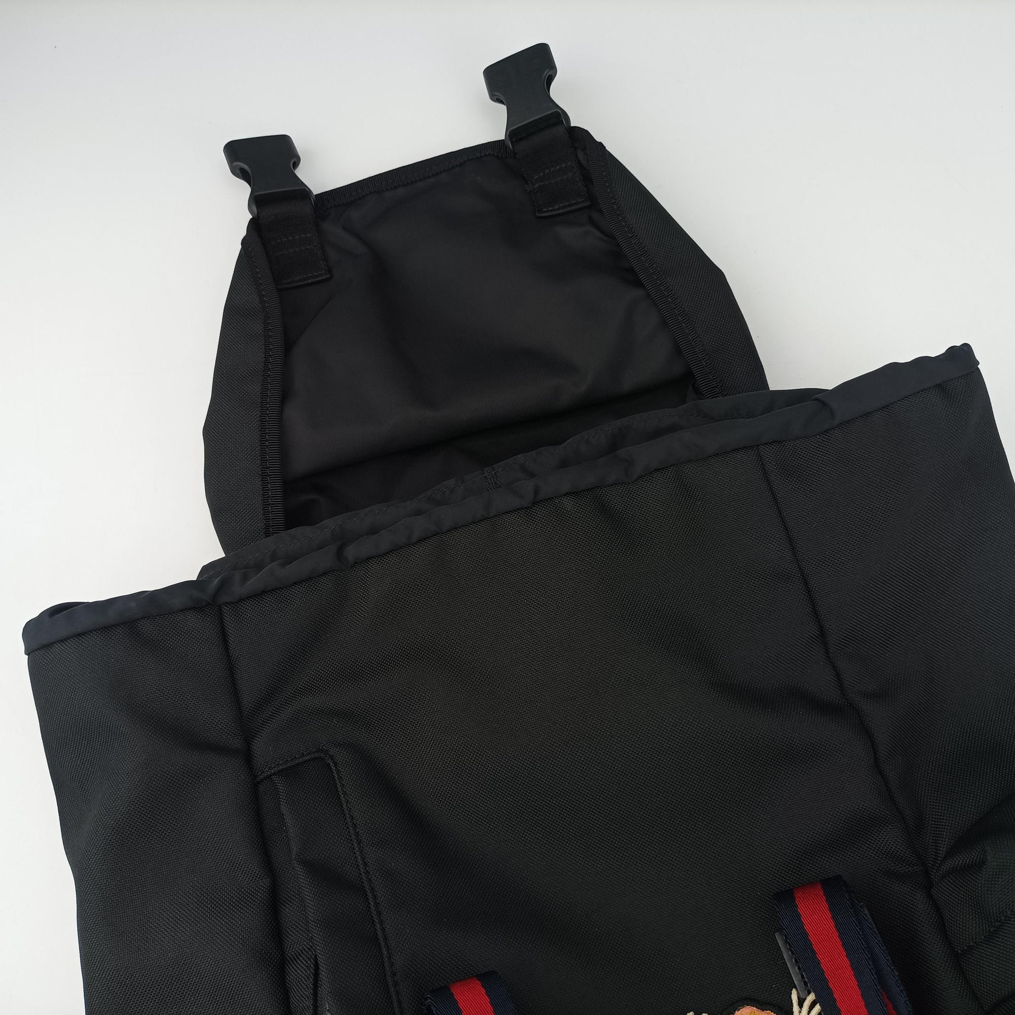 Embroidered Tiger Web Sherry Line Black×Multicolour canvas 429037 E022463164シェリーライン エンブロイダリータイガー ブラック×マルチカラー キャンバス 429037 E022463164