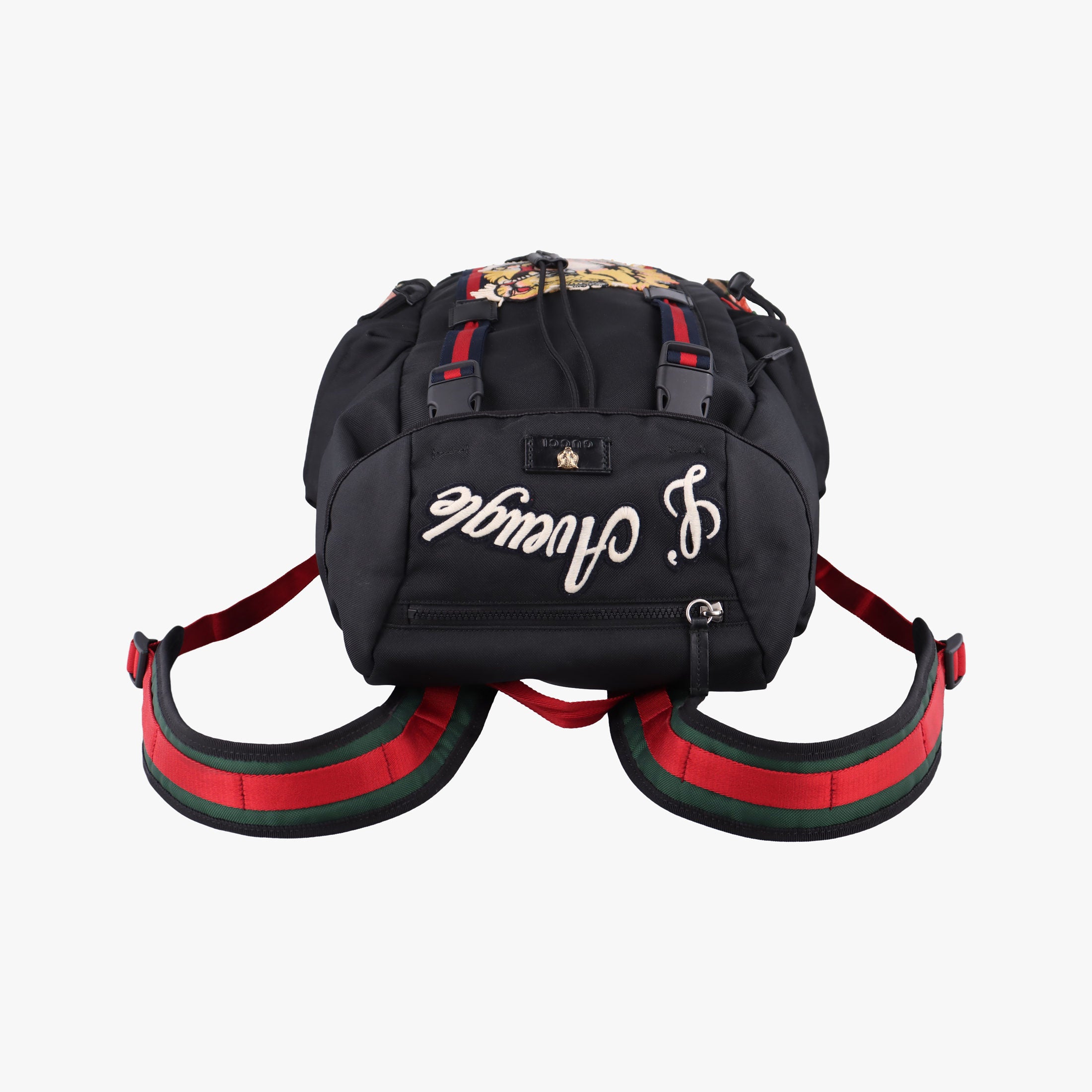 Embroidered Tiger Web Sherry Line Black×Multicolour canvas 429037 E022463164シェリーライン エンブロイダリータイガー ブラック×マルチカラー キャンバス 429037 E022463164