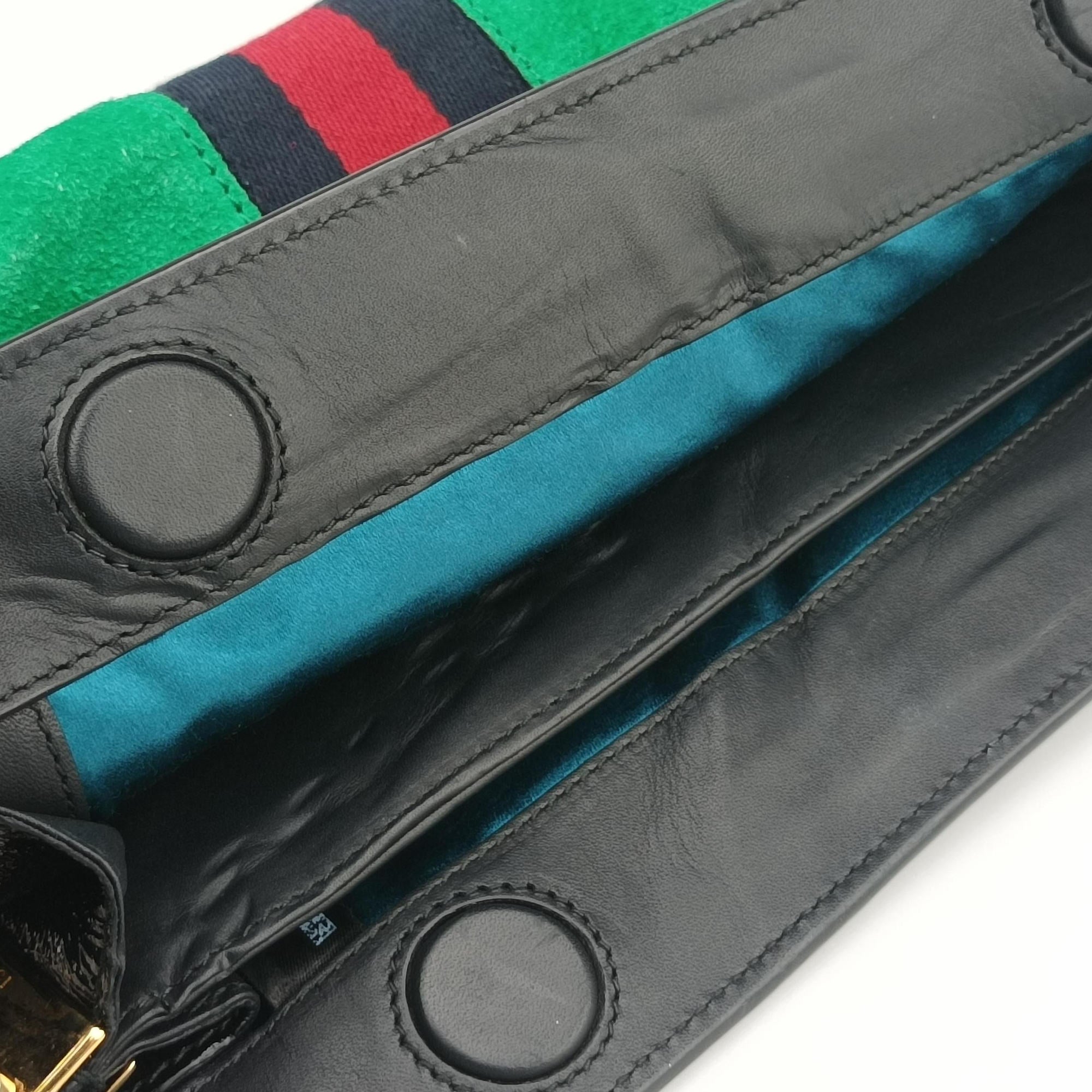 Ophidia Green×black×red Suede×leather 503877 I024101446オフィディア グリーン×ブラック×レッド スエード×レザー 503877 I024101446