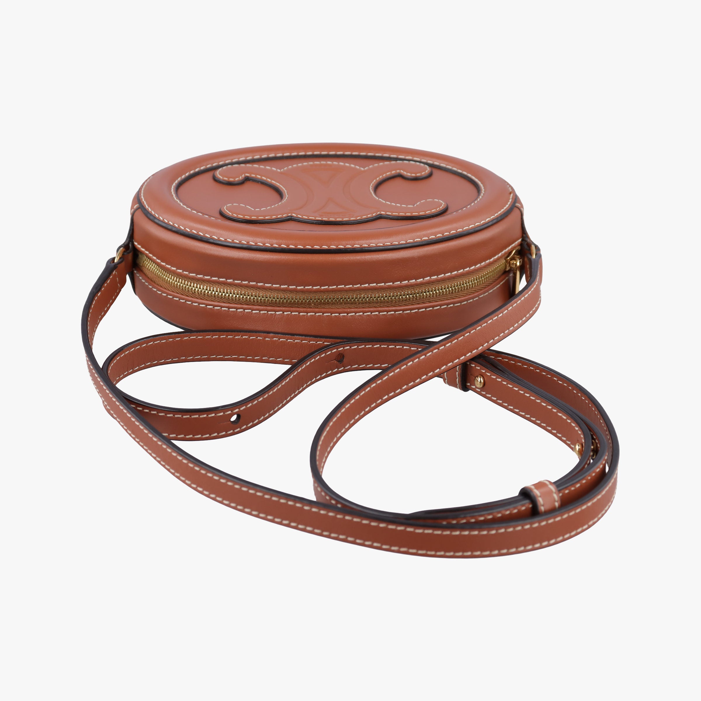 Oval Purse Cuir Triomphe Brown Leather U-SL-0262オーバルパース キュイル トリオンフ ブラウン レザー U-SL-0262