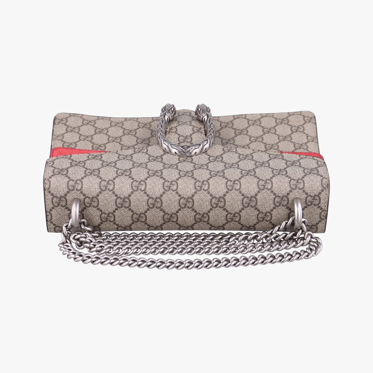 Pre-owned Gucci Dionysus beige×red PVC coated canvas × suede 400249 shoulderbag | stylenewstar