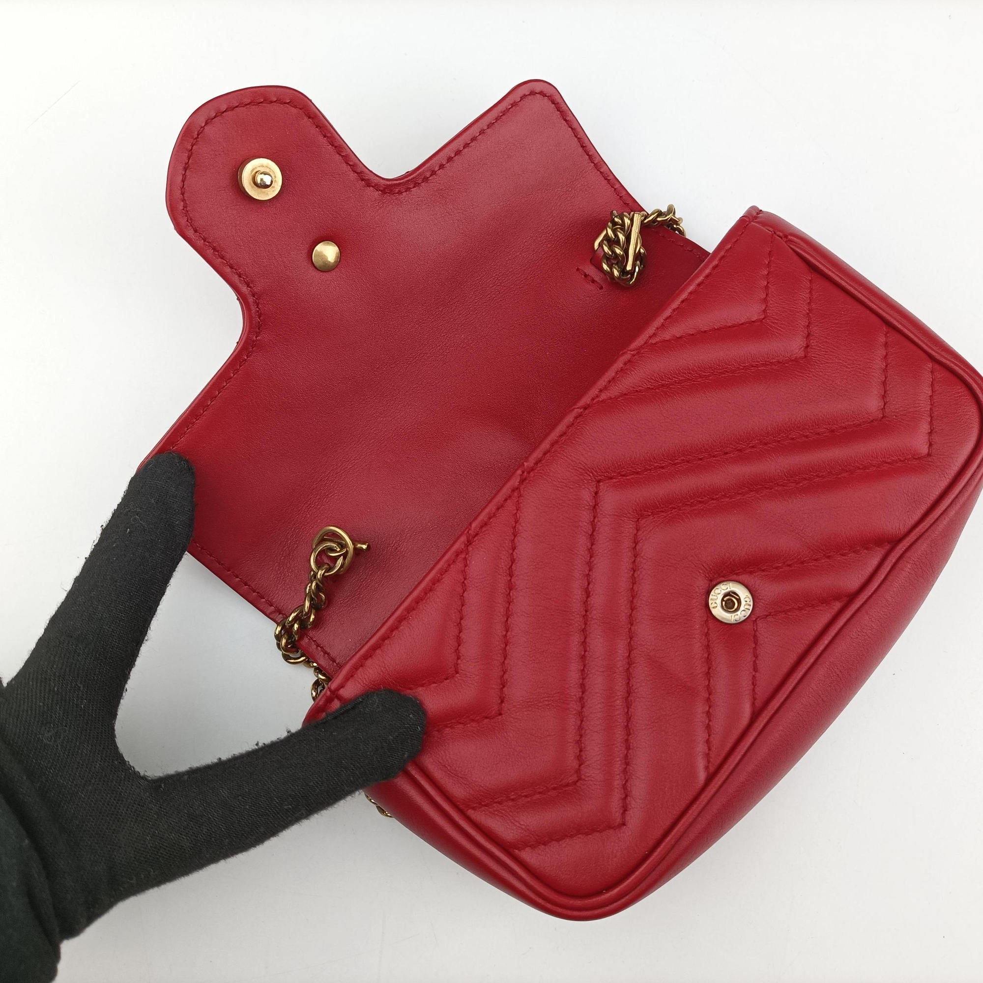 GG Marmont Red Leather 476433 GGマーモント レッド レザー 476433