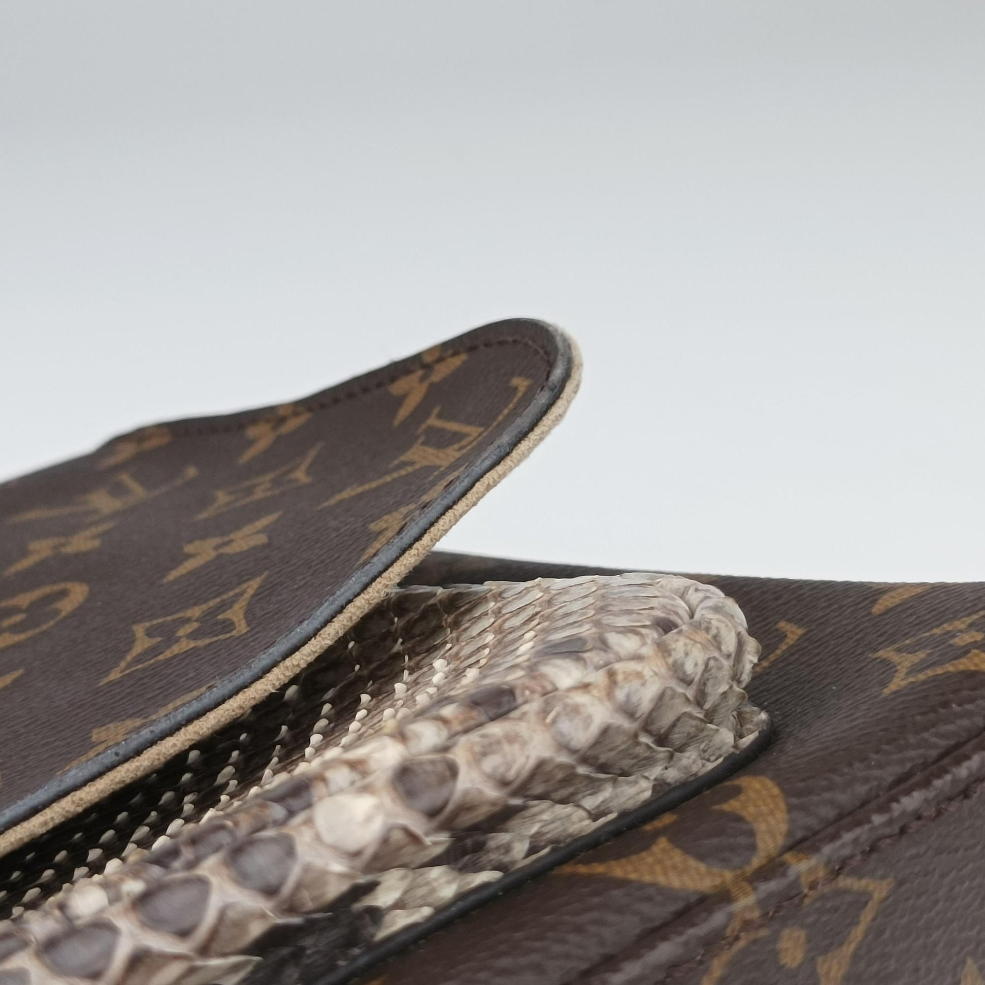 MARIGNAN brown×Gray×Black Monogram Canvas×calf leather×Snake skin N95750 FL1179マリニャン モノグラム/ブラウン×グレー×ブラック モノグラムキャンバス×カーフ×ヘビ レザー N95750 FL1179