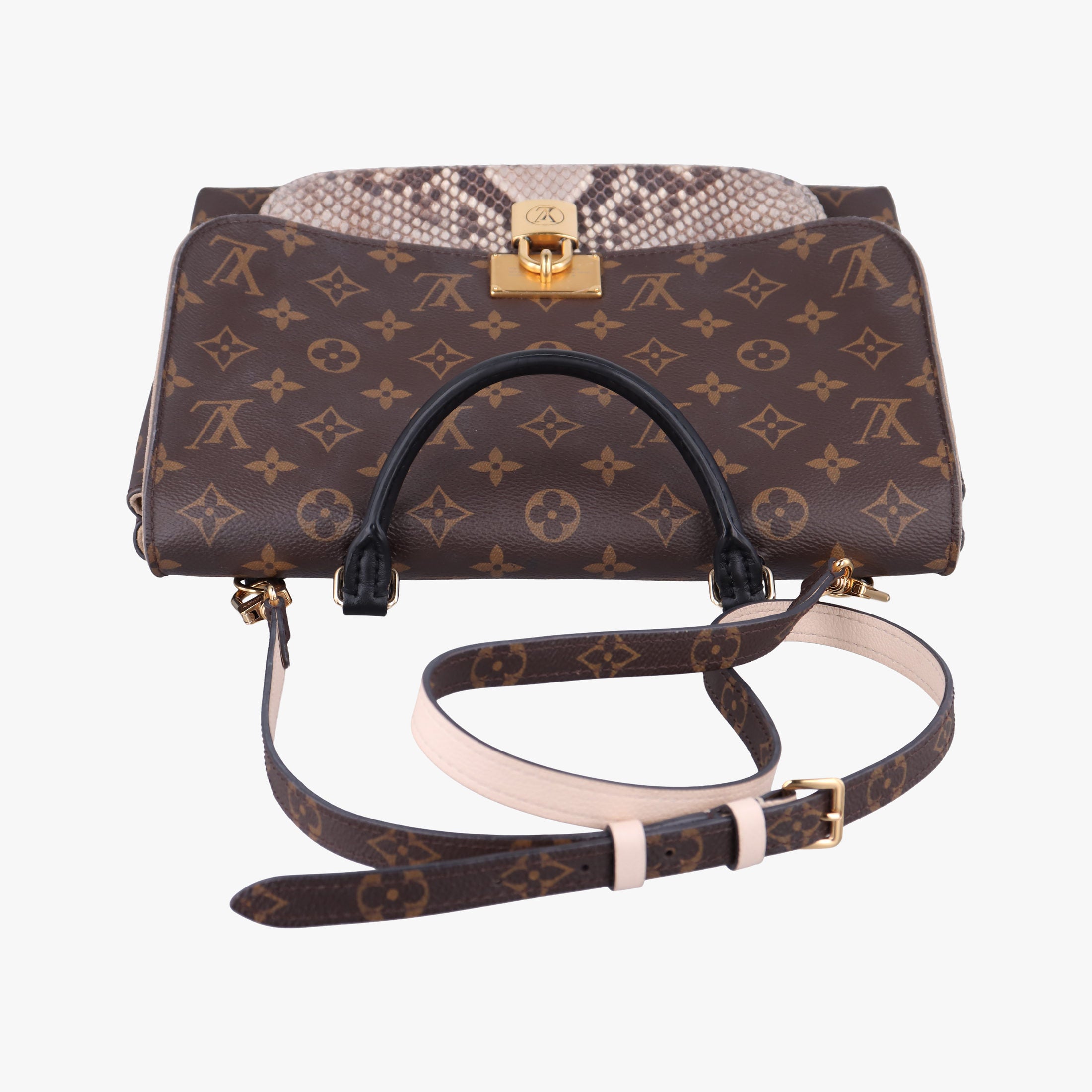 MARIGNAN brown×Gray×Black Monogram Canvas×calf leather×Snake skin N95750 FL1179マリニャン モノグラム/ブラウン×グレー×ブラック モノグラムキャンバス×カーフ×ヘビ レザー N95750 FL1179